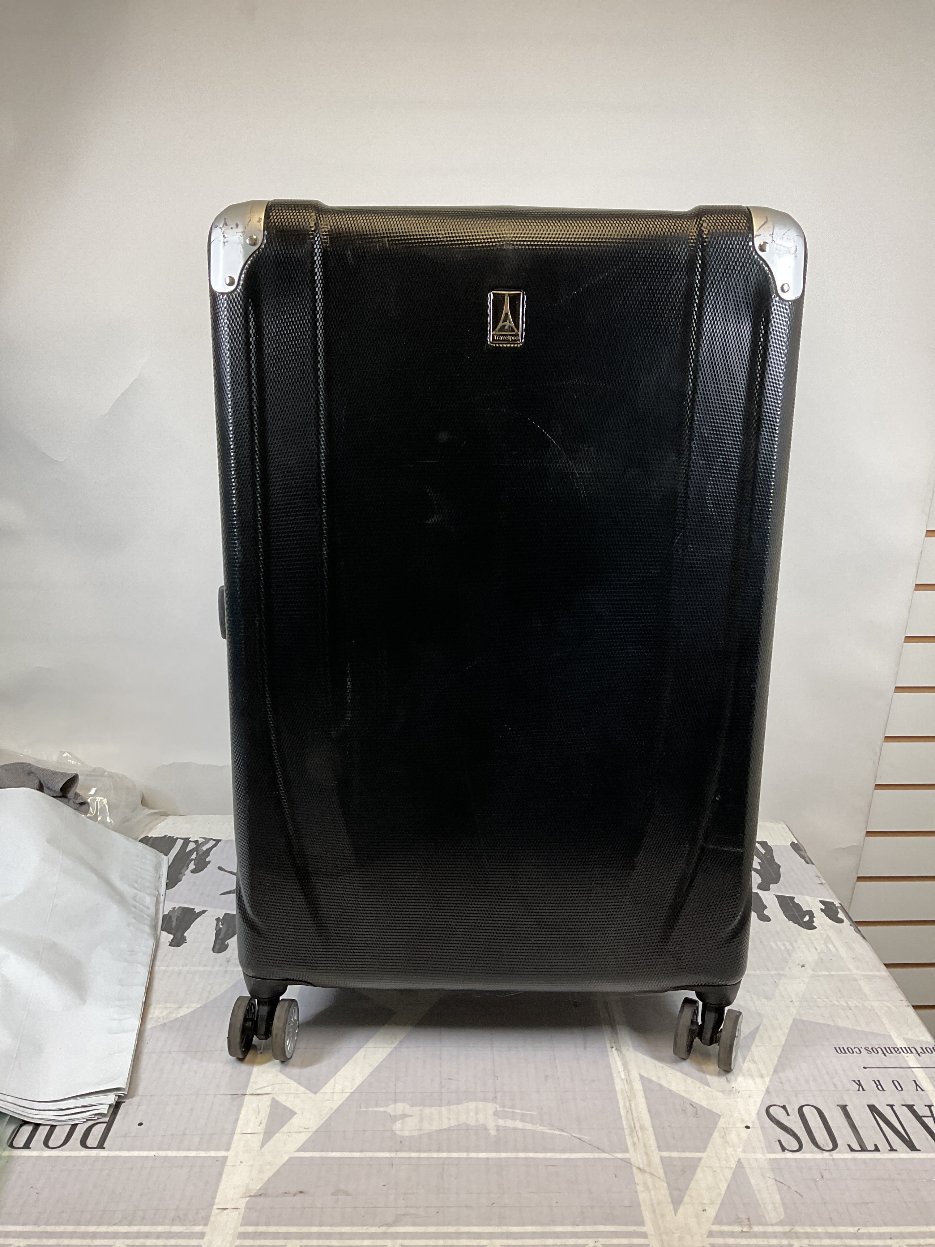 Travelpro Pathways 3 Hardside Expandable Luggage, 8 Spinner Wheels, Lightweight Hard Shell Suitcase ( Black Knight , Checked Large 28 Inch ) Black Knight Checked Large 28 Inch U10