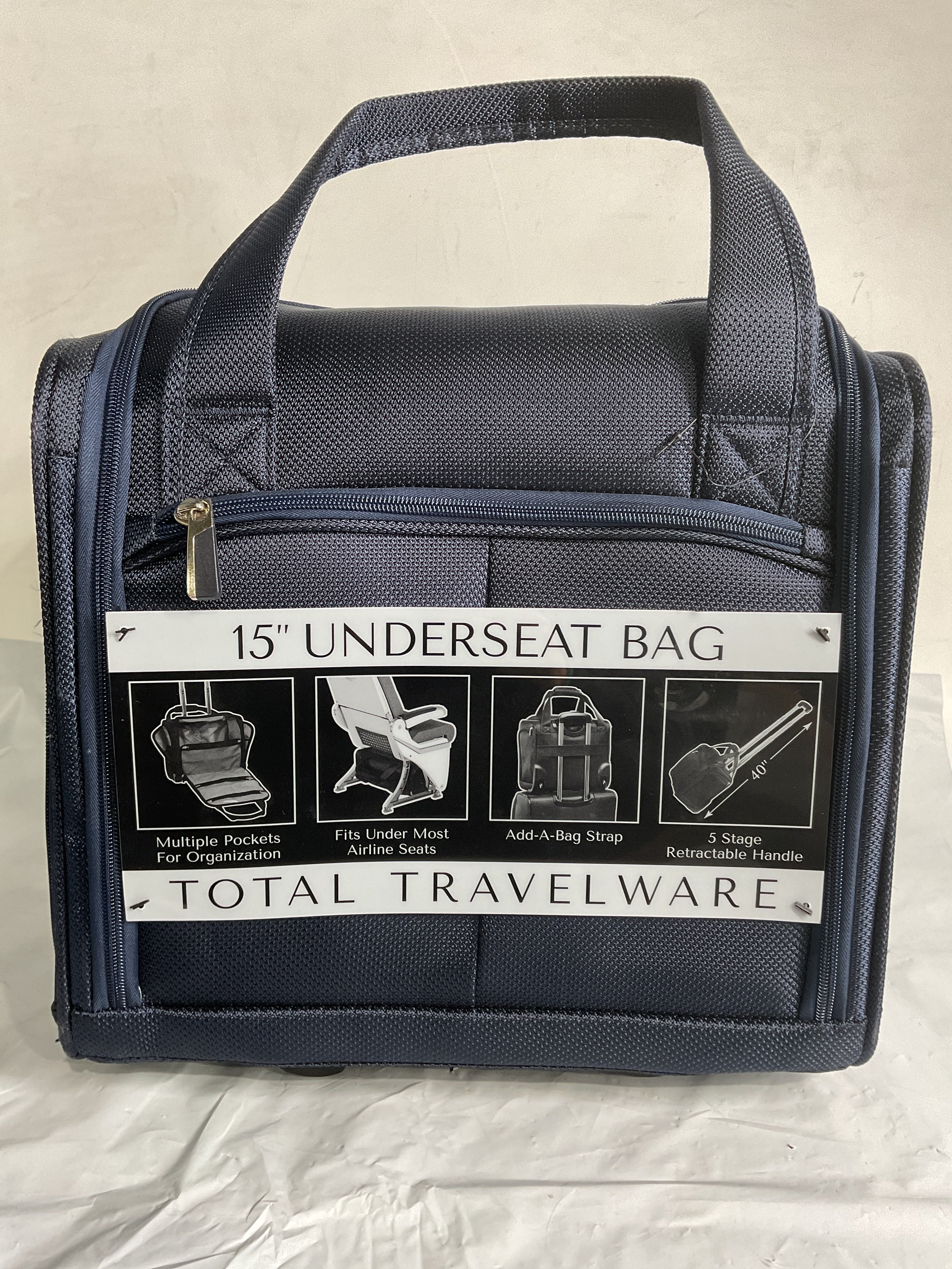 TOTAL TRAVELWARE Everest Expandable Softside Spinner ( Navy , 15-Inch Under Seat Bag Carry-On ) Navy 15 Inch Under Seat Bag Carry On U2