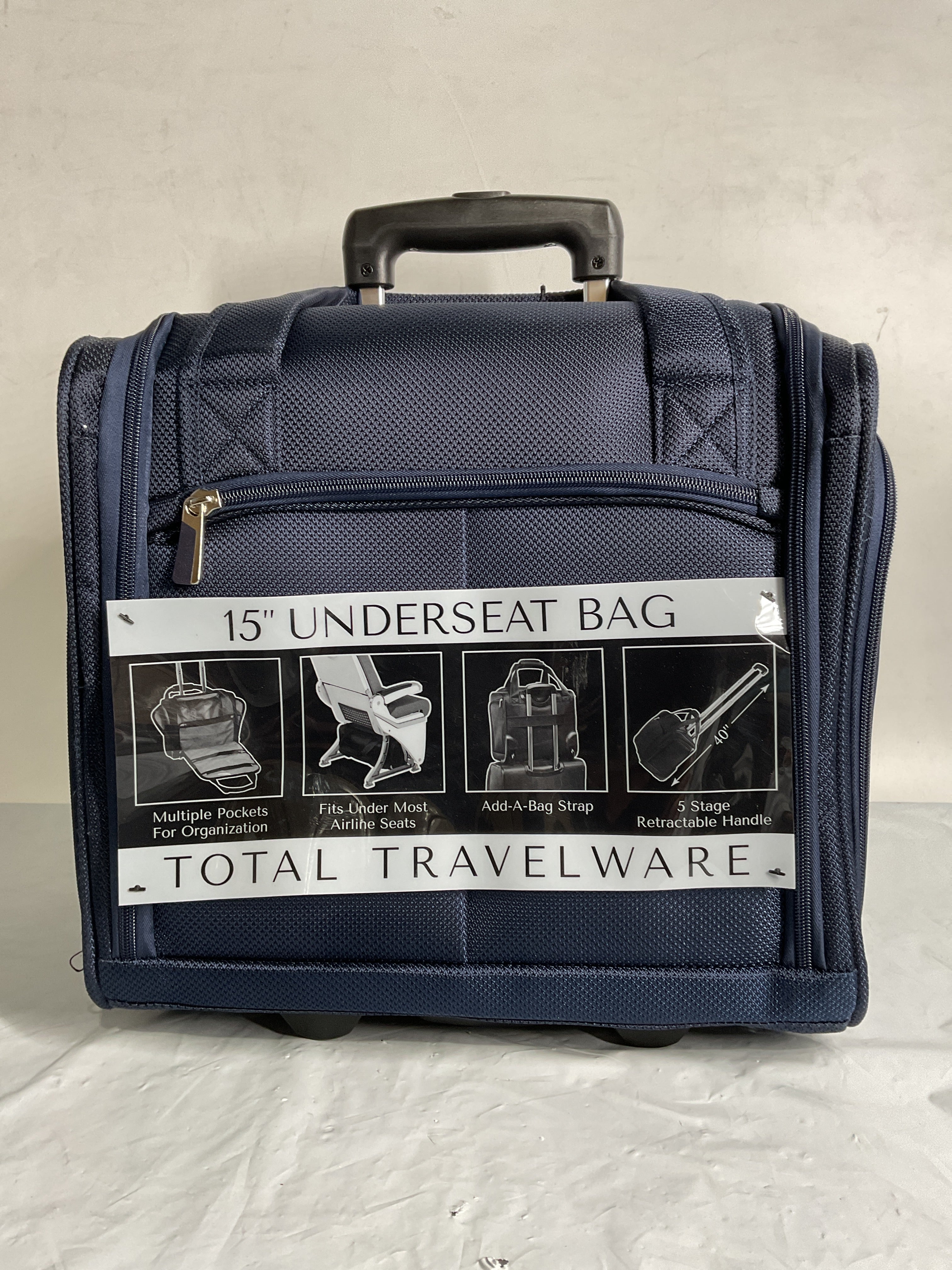 TOTAL TRAVELWARE Expandable Spinner, 29-Inch Spinner ( Navy , 15-Inch Under Seat Bag Carry-On ) Navy 15 Inch Under Seat Bag Carry On U3