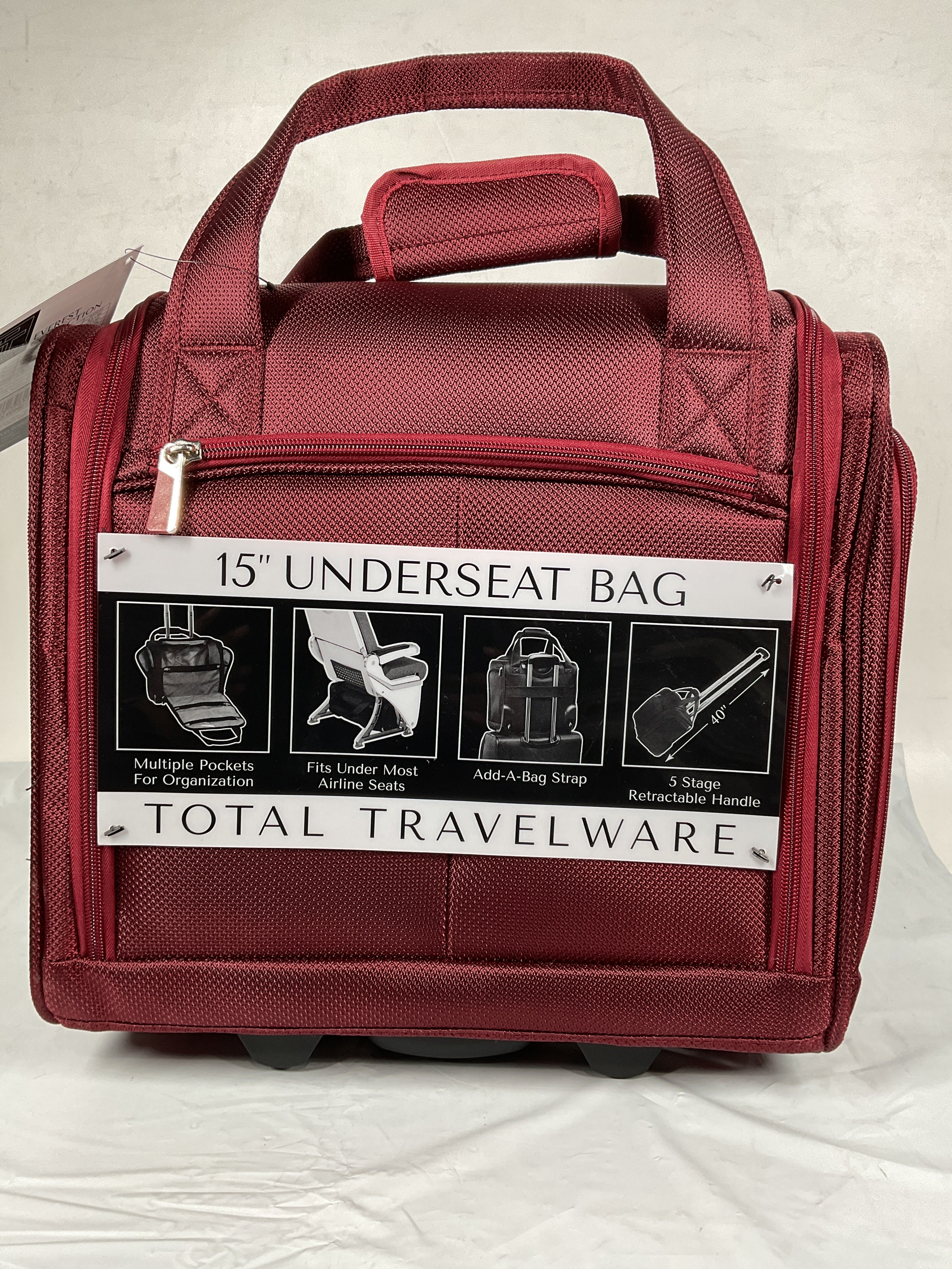 TOTAL TRAVELWARE Expandable Spinner, 29-Inch Spinner ( Wine , 15-Inch Under Seat Bag Carry-On ) Wine 15 Inch Under Seat Bag Carry On U2
