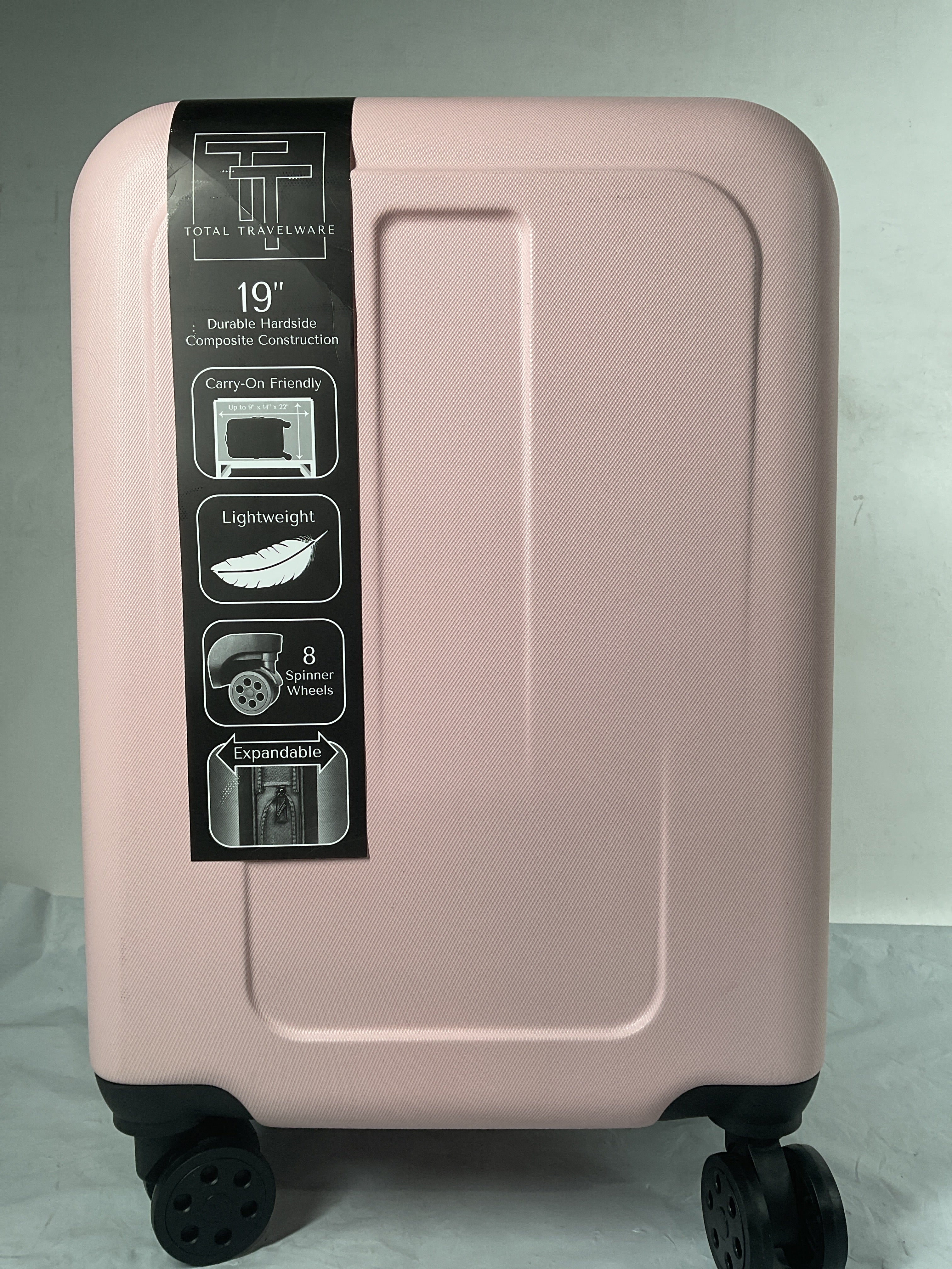 TOTAL TRAVELWARE Passage Expandable Hardside Spinner ( Pink , Carry-On 19-Inch ) Pink Carry On 19 Inch U5
