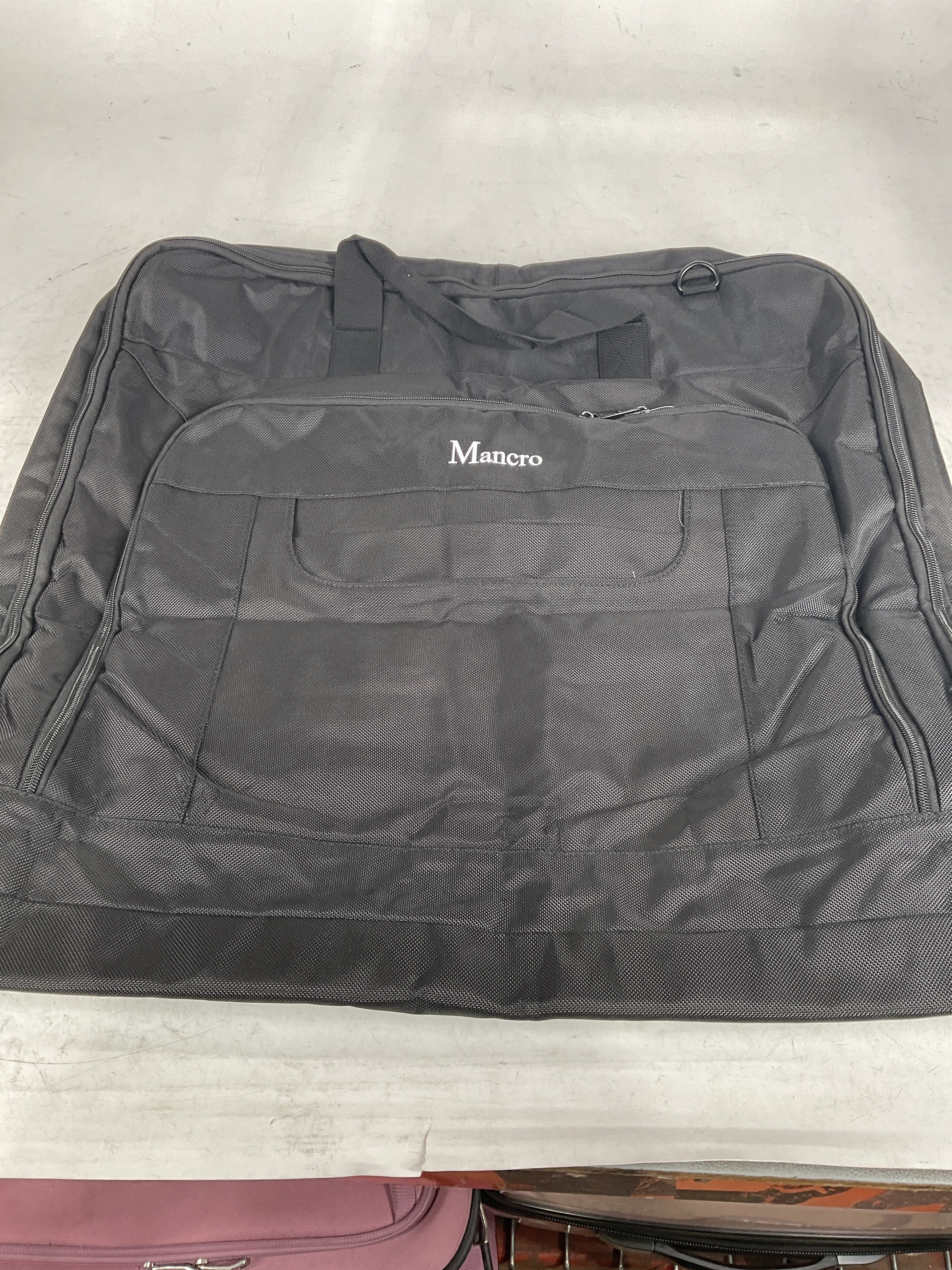 Mancro Garment Bags for Travel, Large Travel Suit Bag for Men Women with Shoulder Strap, Wrinkle Free Carry On Garment Bags for Hanging Clothes, Business Foldable Hanging Luggage Bag for Travel, Black U1