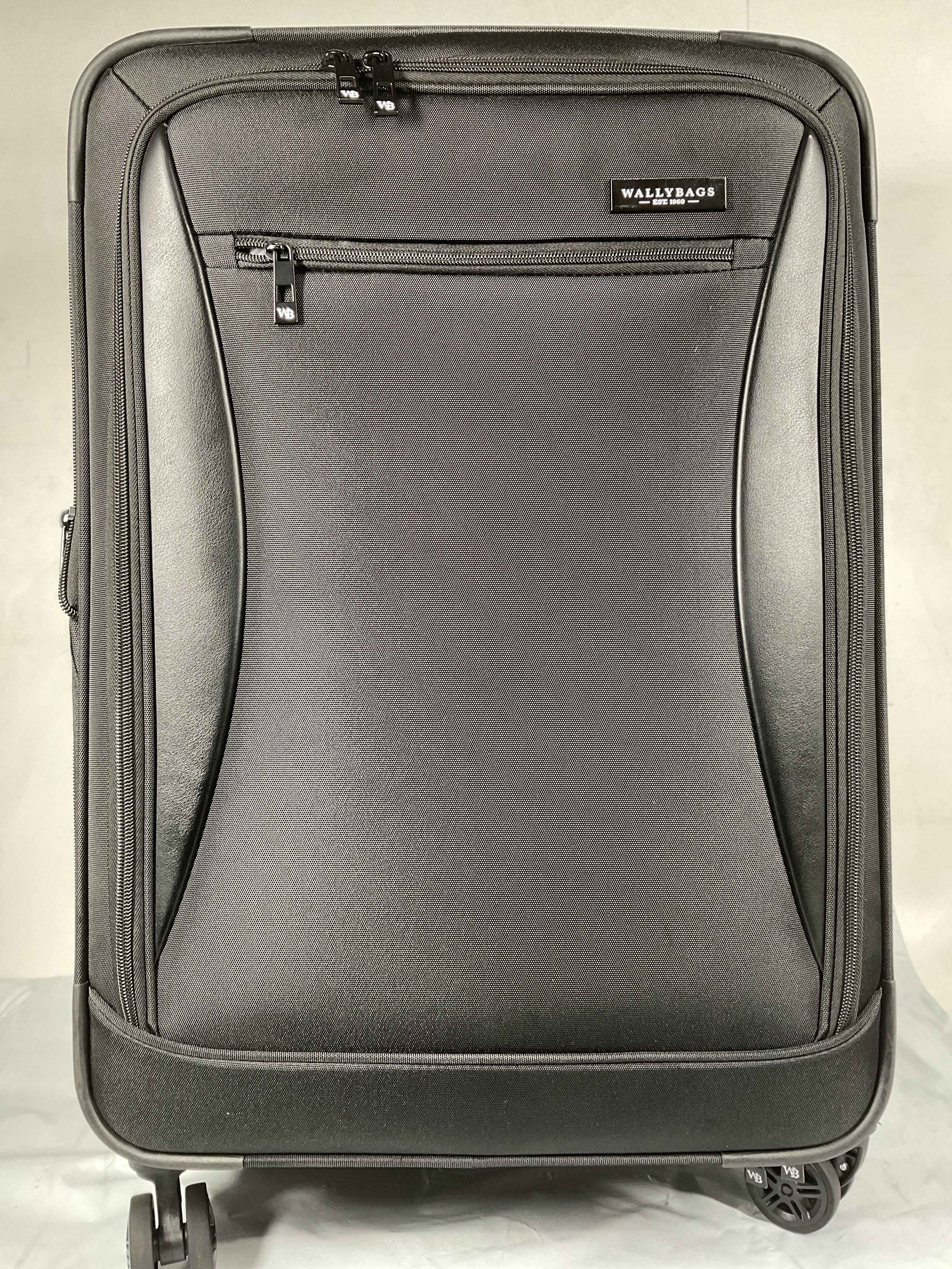 WallyBags Solutions 25 Expandable Spinner with Removable Garment Bag ( Black , One Size ) Black One Size U2
