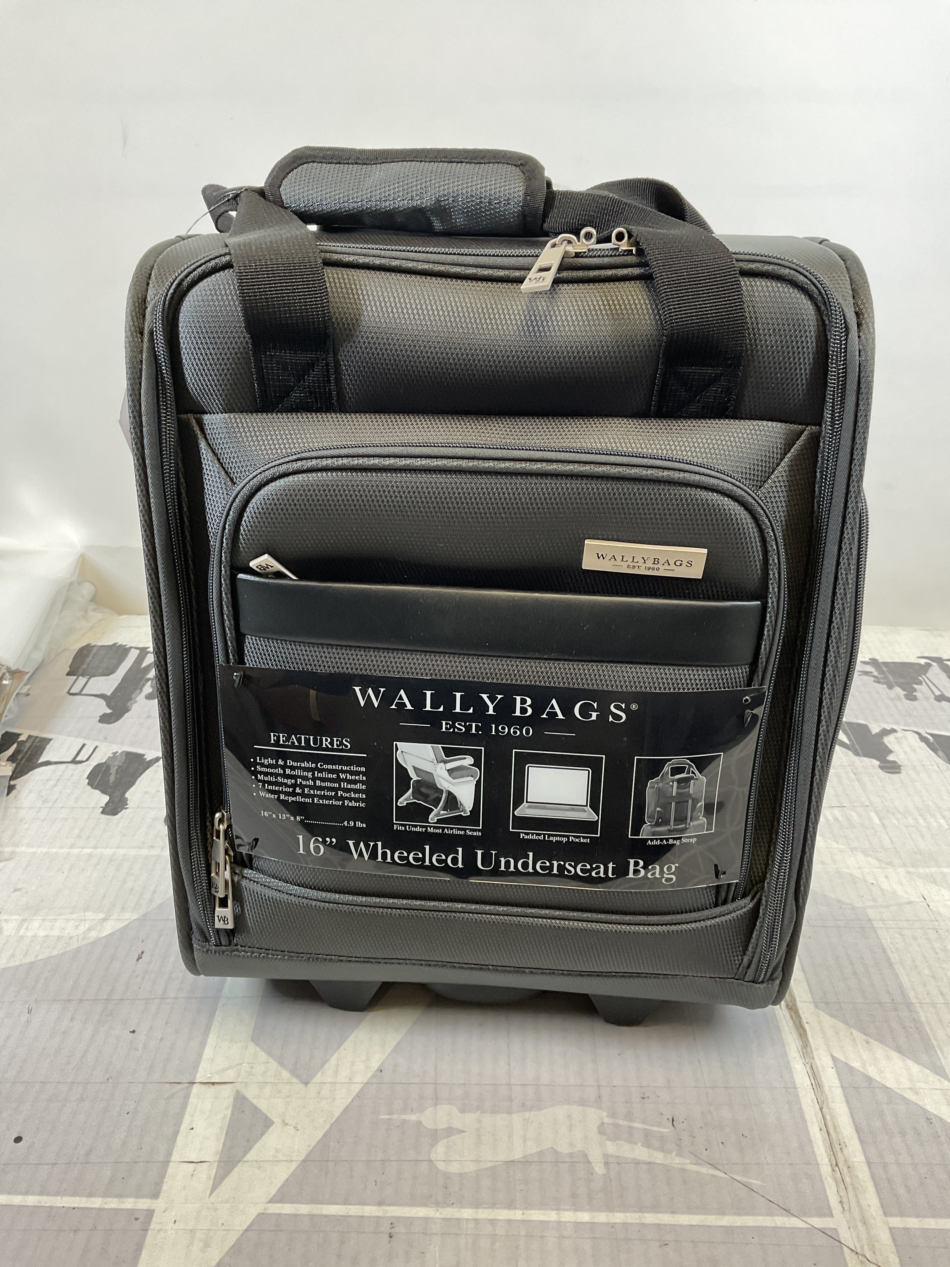 WallyBags Stratford Luggage, 16-Inch Under Seat Bag ( Graphite , 16-Inch Under Seat Bag ) Graphite 16 Inch Under Seat Bag U1