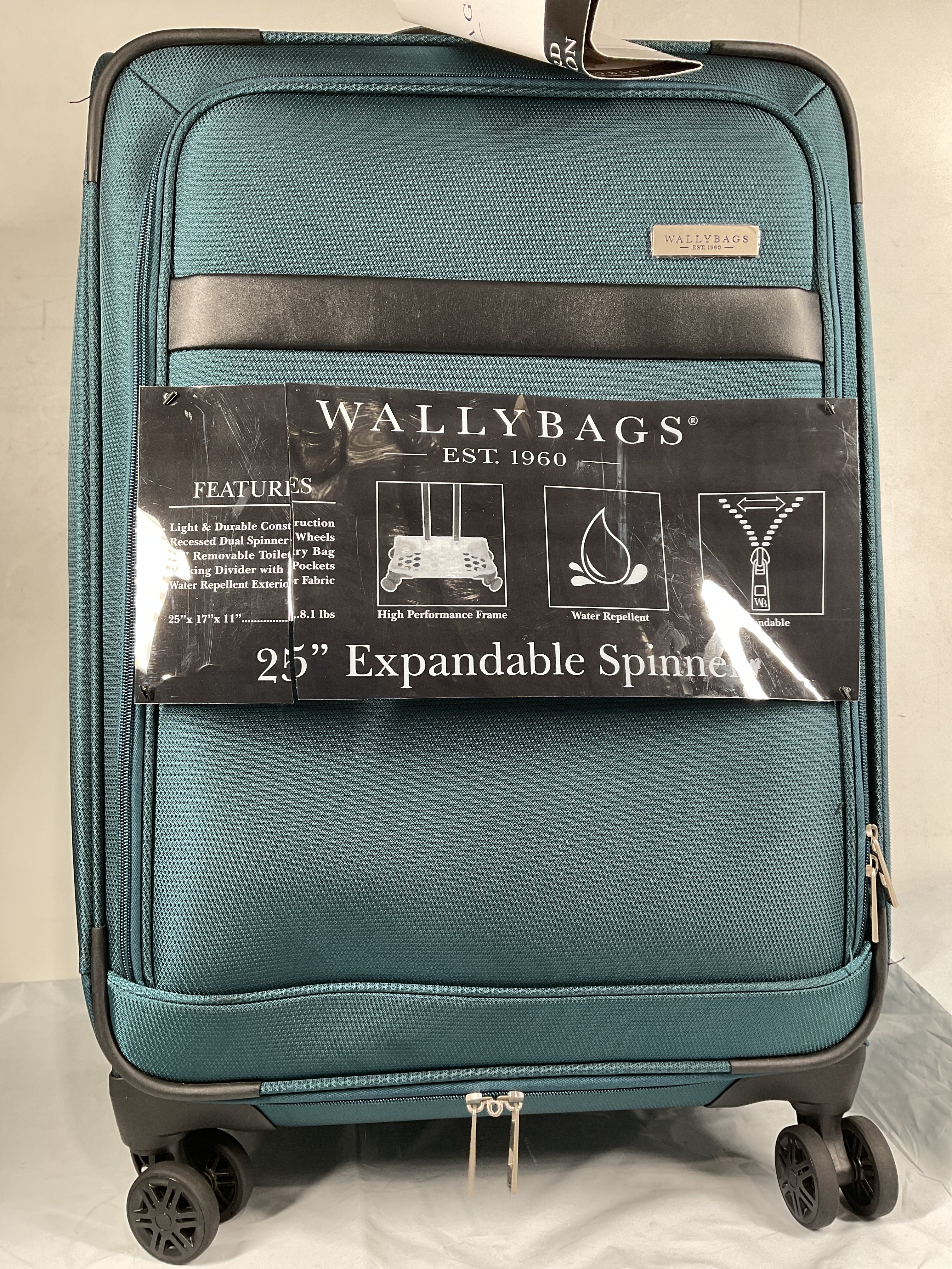 WallyBags Stratford Luggage, 25-Inch Spinner ( Teal , 25-Inch Spinner ) Teal 25 Inch Spinner U1