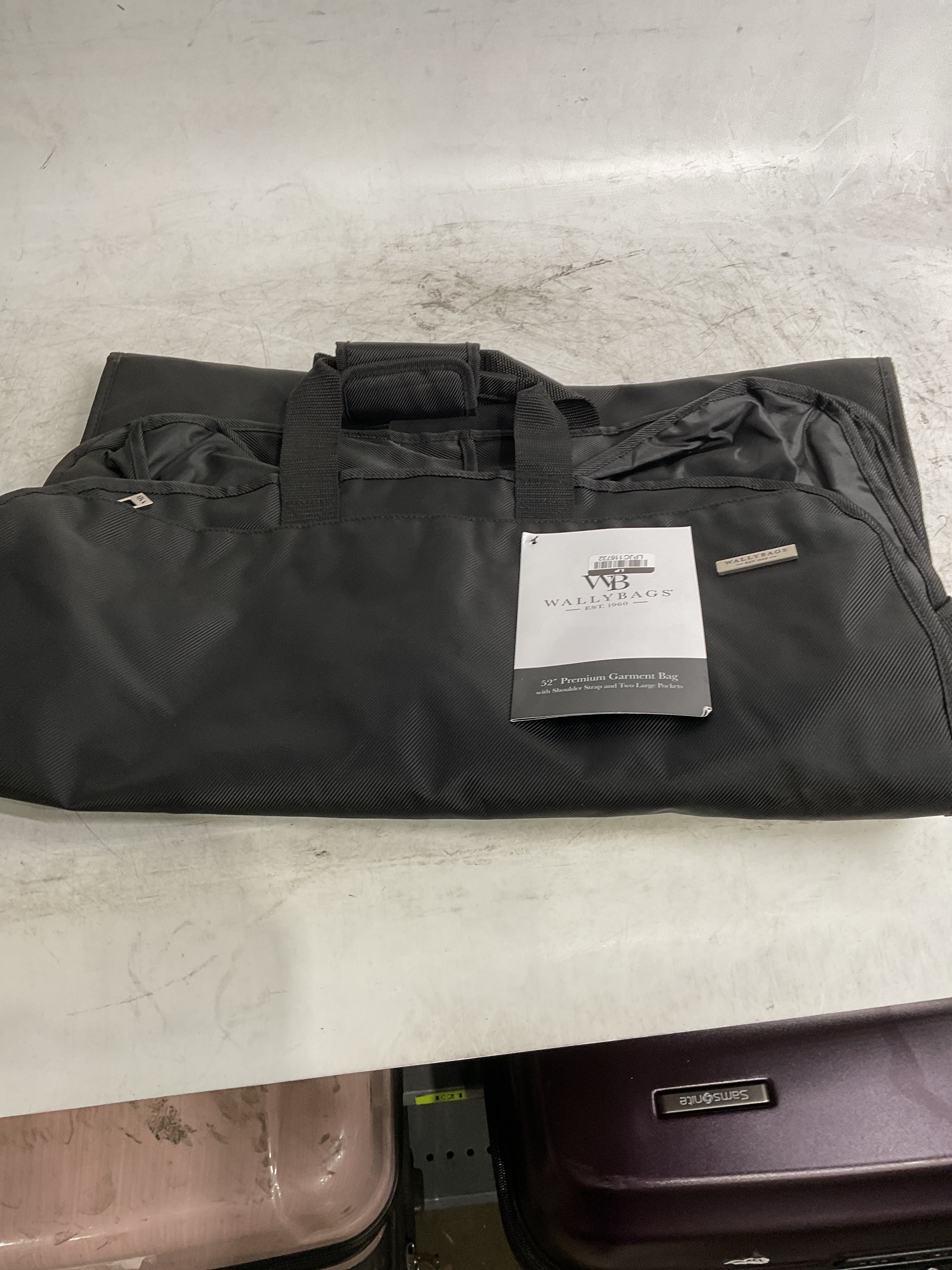 WallyBags 52" Premium Travel Garment Bag with shoulder strap and two large pockets ( Black , 52-Inch ) Black 52 Inch U1