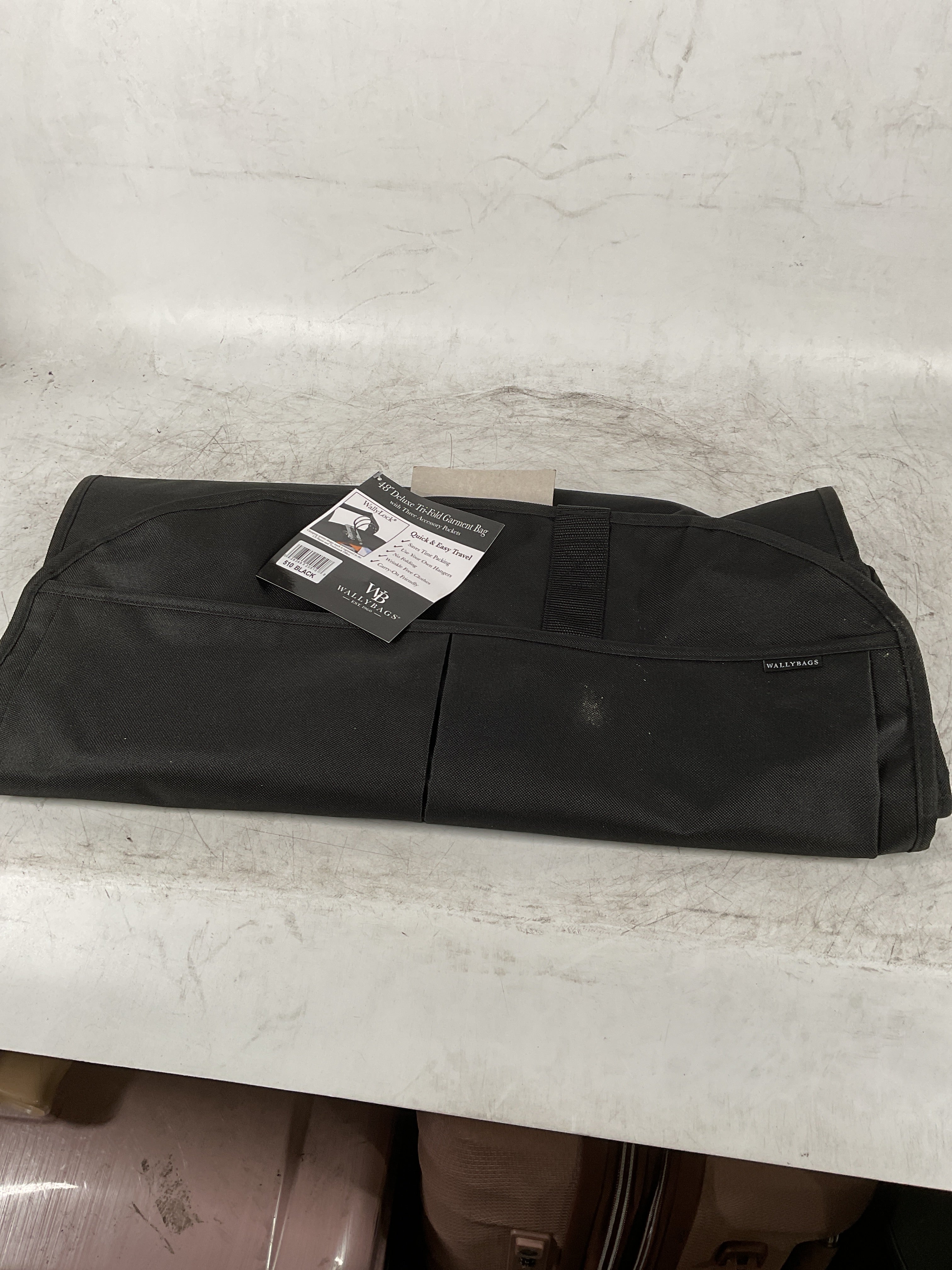 WallyBags® 48” Deluxe Tri-Fold Travel Garment Bag with three pockets ( Black , 48-inch ) Black 48 Inch U1