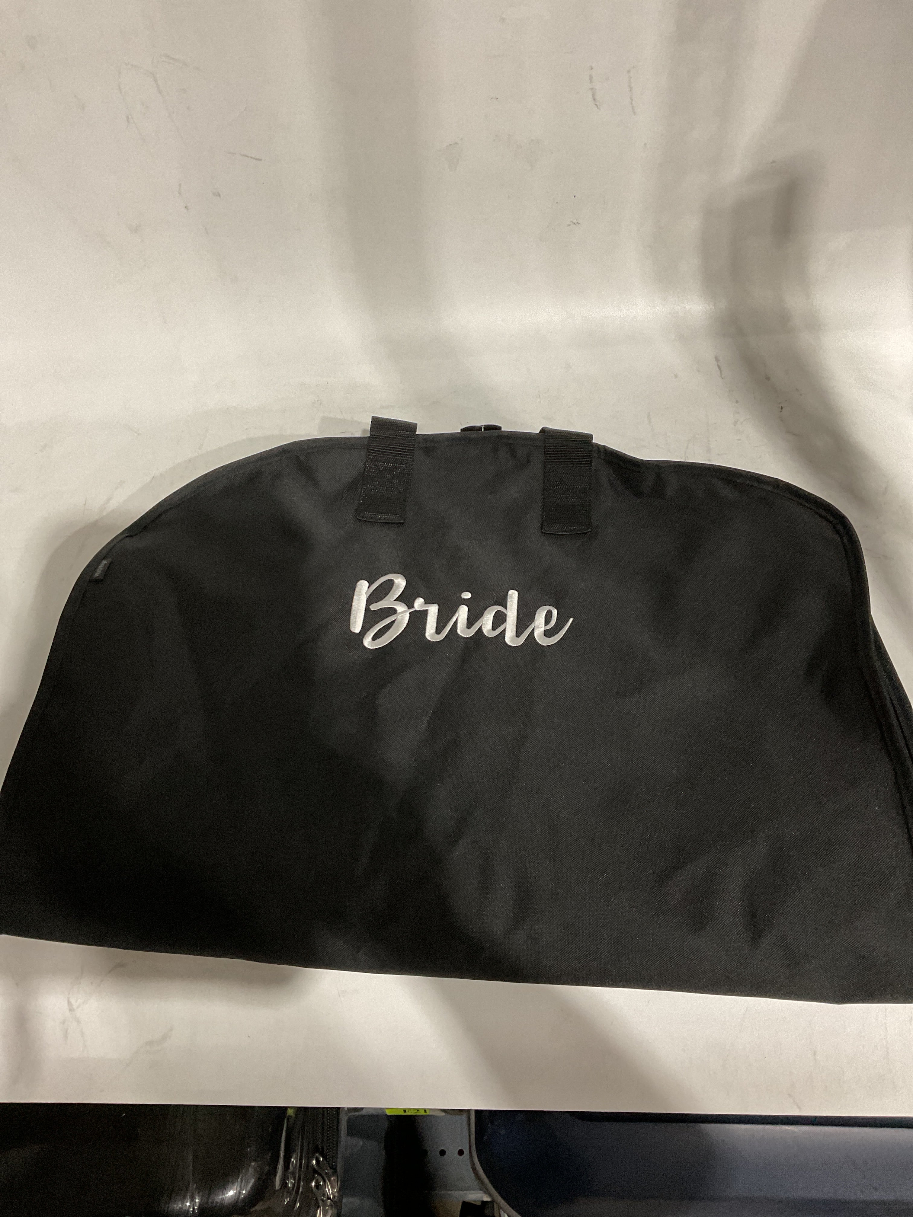 WallyBags Garment Bag 60-Inch Premium Tri-Fold Travel Exterior Pocket Black - B1, Bride embroidery 60 Inch U4