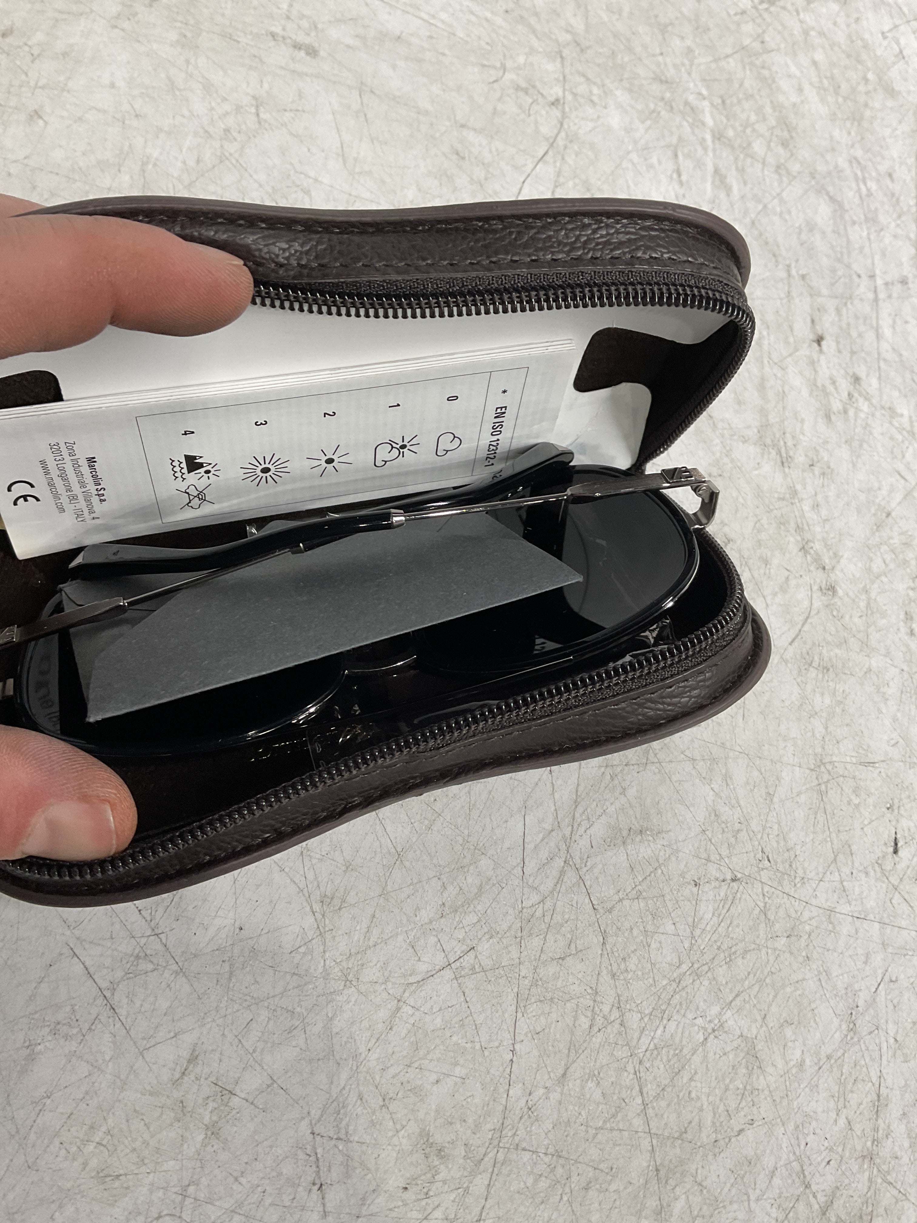 ERMENEGILDO ZEGNA EZ0008 14D - shiny light ruthenium / smoke polarized Metal   U1