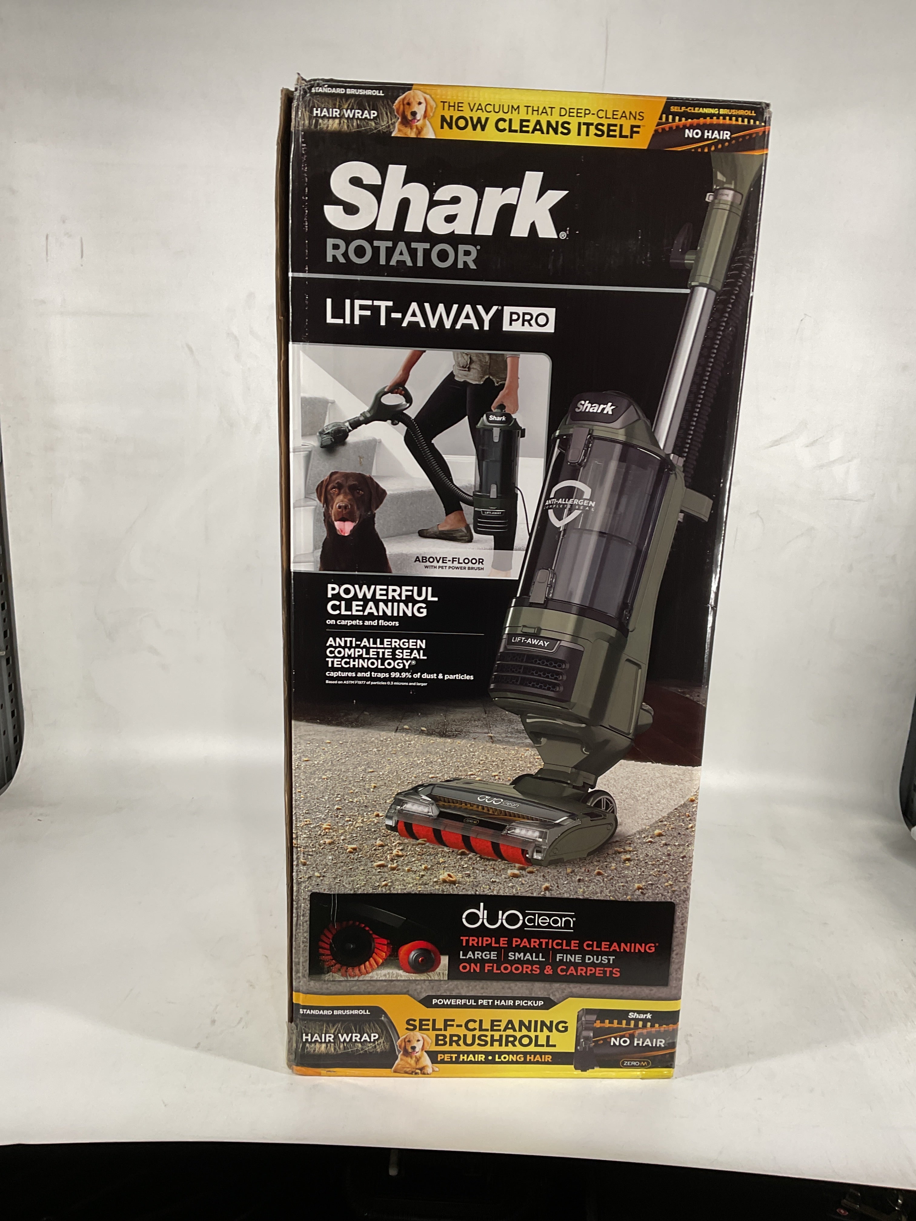 Shark ZU782 Rotator Lift-Away DuoClean Pro Upright Vacuum with Self-Cleaning Brushroll, HEPA Filter, Headlights, Swivel Steering, Upholstery Tool, Pet Power Brush & Crevice Tool, Sage Green Sage Green XL Capacity U1