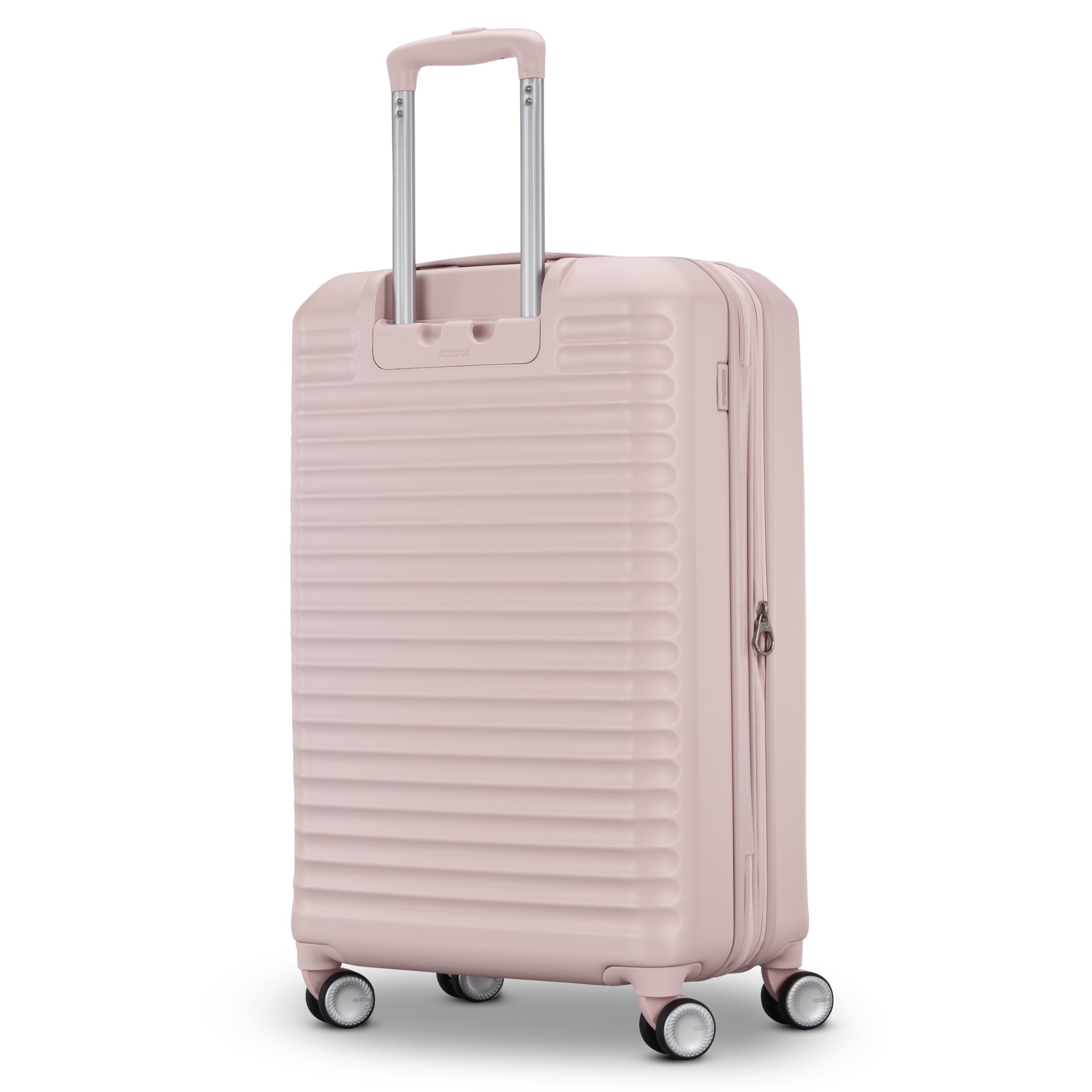 American Tourister Stratum 3.0, Airline Approved, Durable Hardside Luggage, Expands 1.5", RightHeight Adjustable Handle ( Pink Blush , Medium - Checked ) Pink Blush Medium Checked U1