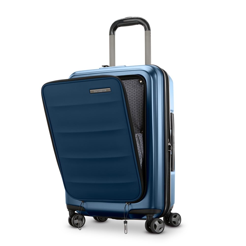 Samsonite Octiv Hardside Spinner ( Blue Denim , Front Pocket Carry-On 21 inch ) Blue Denim Front Pocket Carry On 21 Inch U1