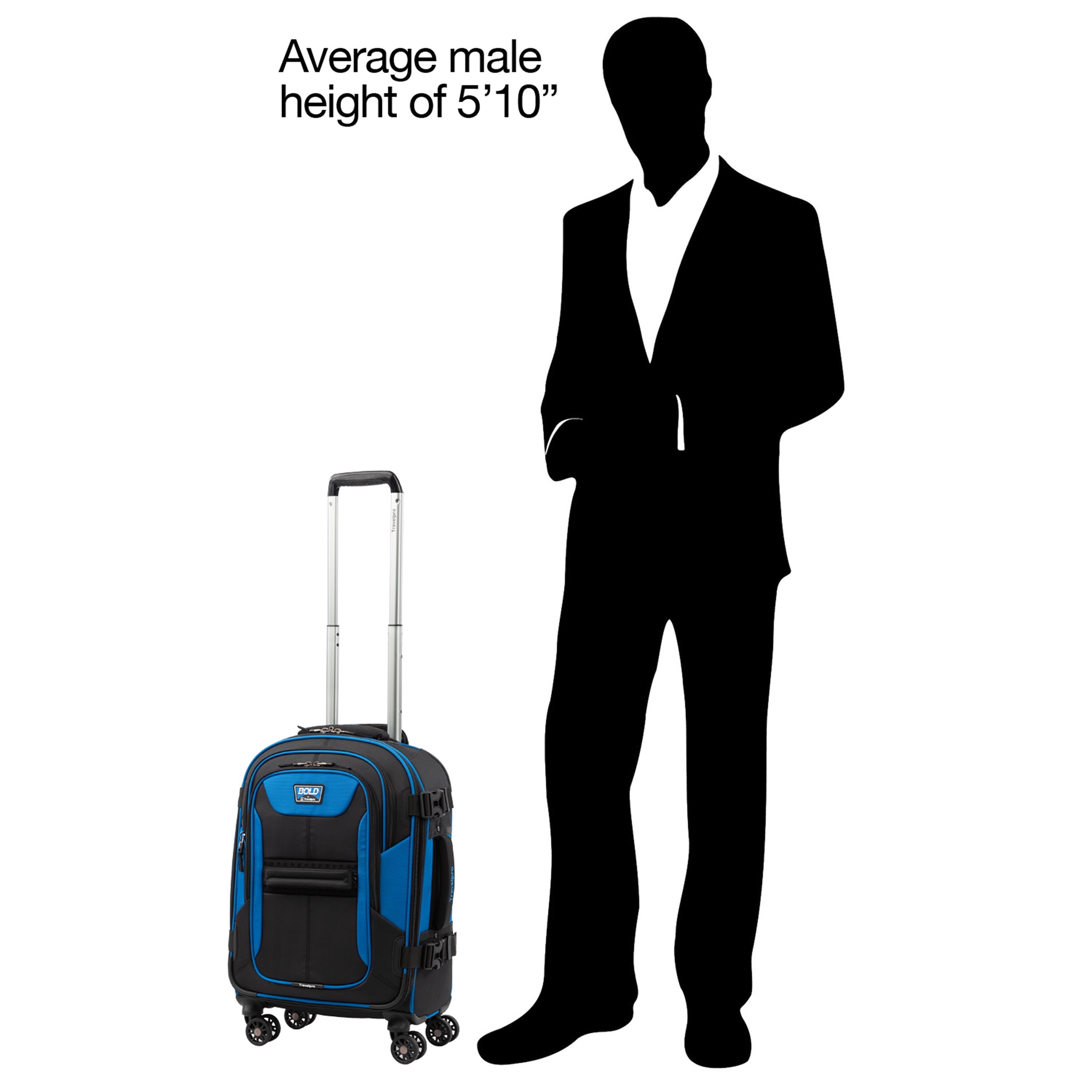 Travelpro Bold-Softside Expandable Luggage with Spinner Wheels ( Blue/Black , Carry-On 21-Inch ) Blue/Black Carry On 21 Inch U8