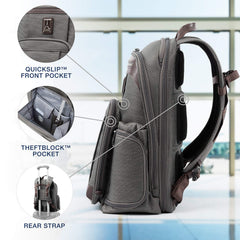 Travelpro Platinum Elite Business Laptop Backpack, Fits up to 17.5 Inch Laptop, Work School Travel, Men and Women Vintage Grey 17 5 Inch U1