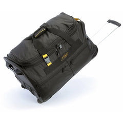 A.SAKS Luggage Lightweight Rolling Trolley Duffel with Wheels ( Black , One Size ) Black One Size U4