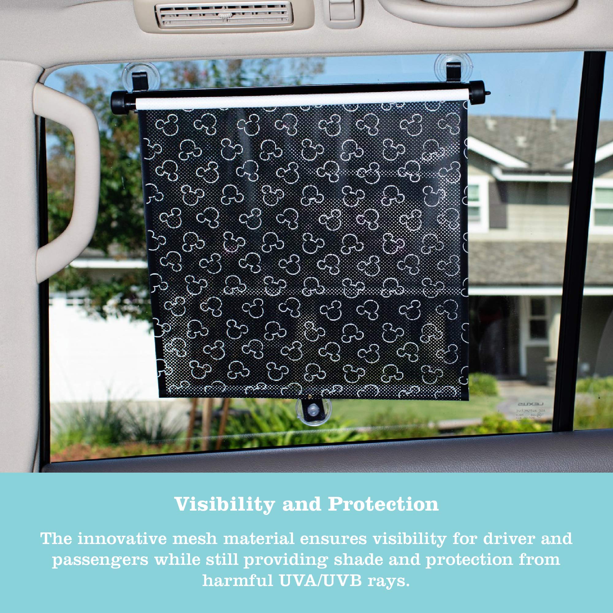 Disney Baby by J.L. Childress Roller Car Window Sun Shades, 2 Pack ( Mickey Mouse , One Size ) Mickey Mouse One Size U1