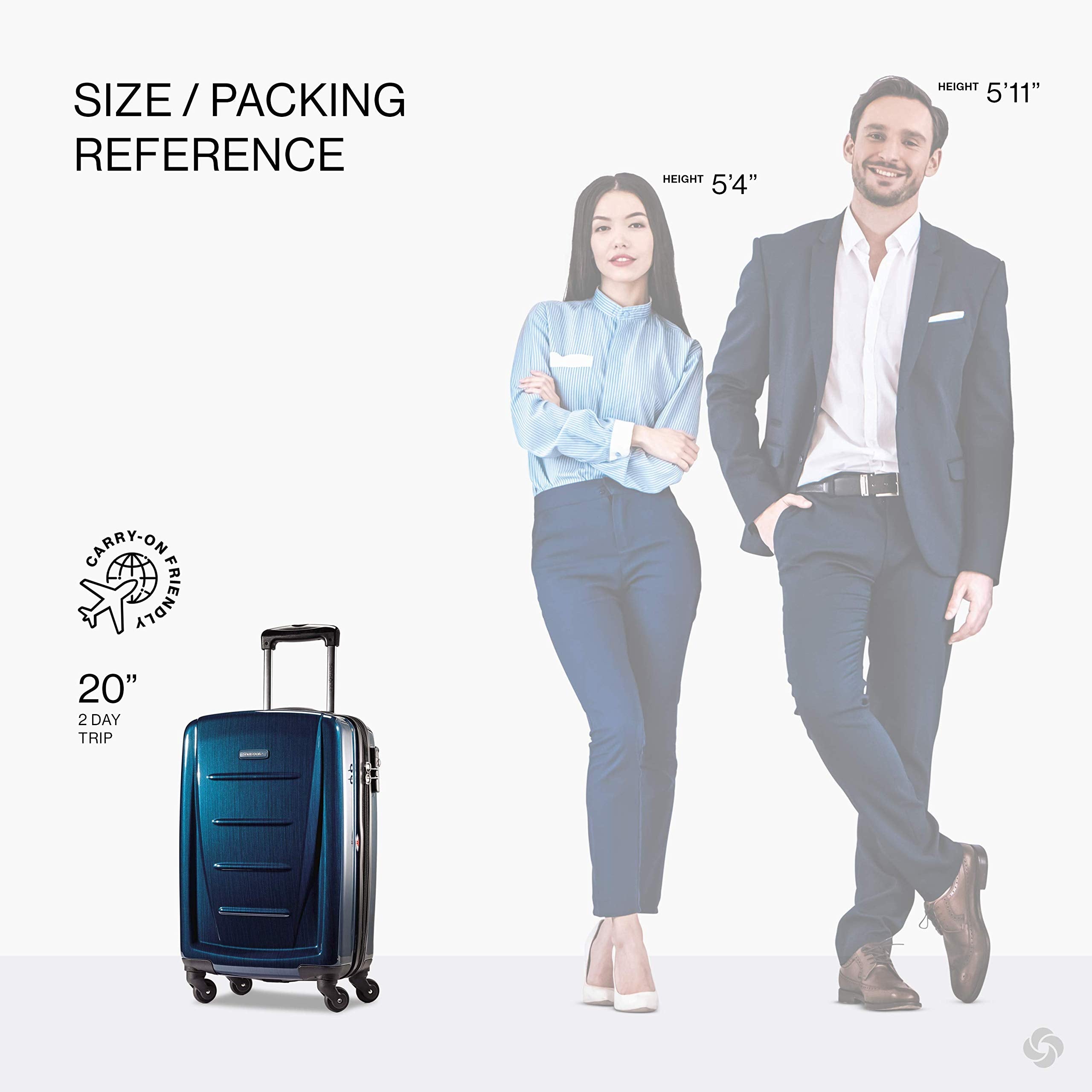 Samsonite Winfield 2 Hardside Luggage with 360 Spinner Wheels, TSA Lock, Airline Approved ( Deep Blue , Carry-On 20-Inch ) Deep Blue Carry On 20 Inch U15