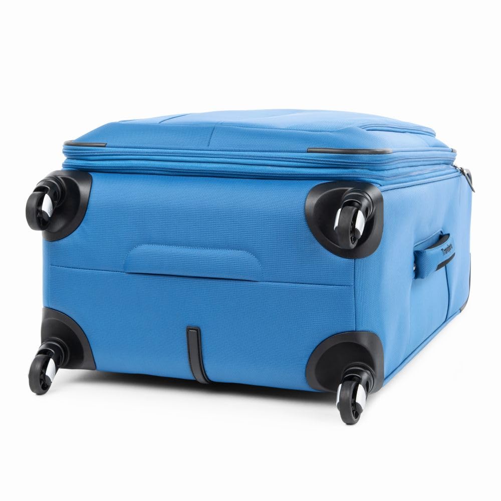 Travelpro Maxlite 5 Softside Expandable Luggage with 4 Spinner Wheels, Lightweight Suitcase, Men and Women ( Azure Blue , Checked-Medium 25-Inch ) Azure Blue Checked Medium 25 Inch U4