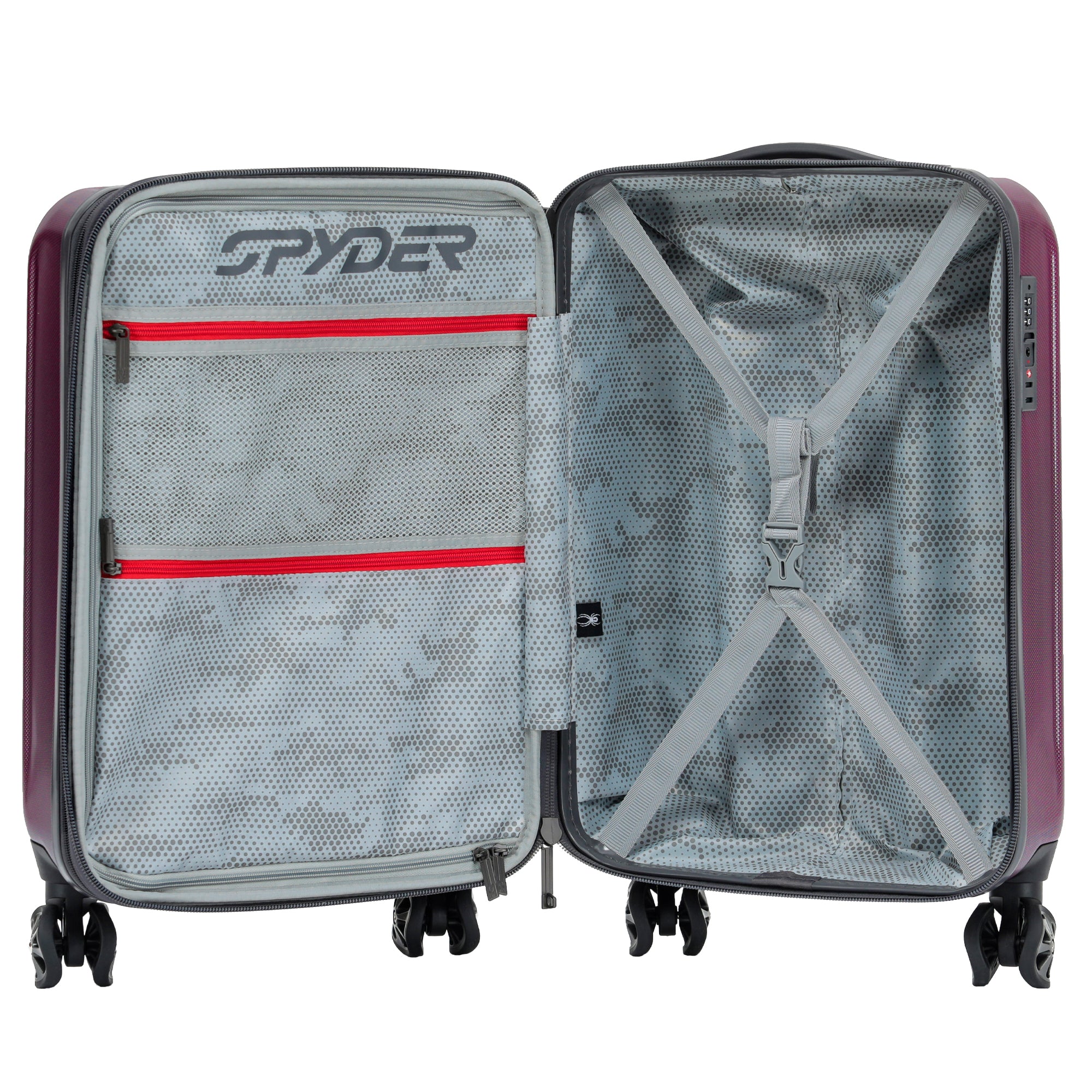 Spyder Rails 20 Inch Expandable Hardside Upright Suitcase with 360 Spinner Wheels, TSA Approved Lock ( Burgundy , 20" ) Burgundy 20 U1