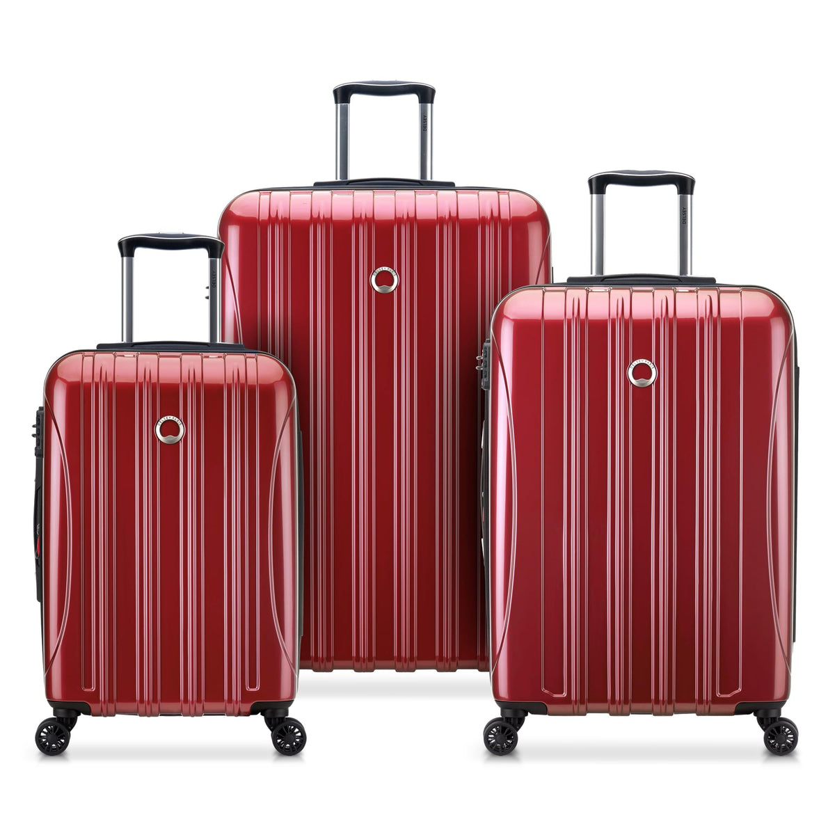 DELSEY Paris Helium Aero Hardside Expandable Luggage with Spinner Wheels ( Brick Red , 3-Piece Set (19/24/28) ) Brick Red 3 Piece Set 19 24 28 U3