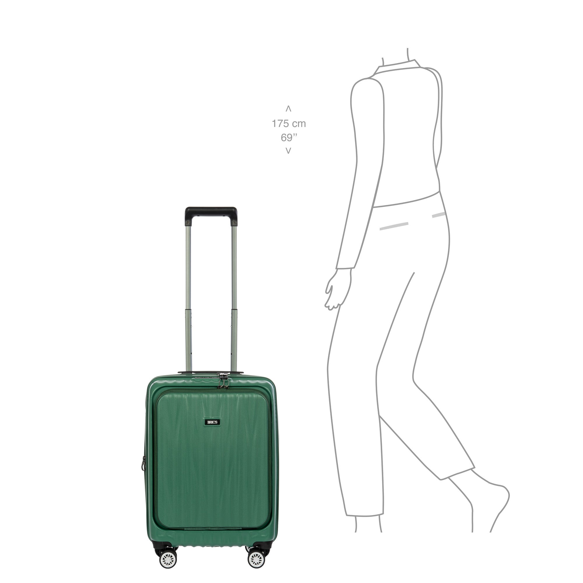 Bric's Cervia 21" Spinner Carry-on with Front Pocket ( Dark Emerald , 21-Inch ) Dark Emerald 21 Inch U2