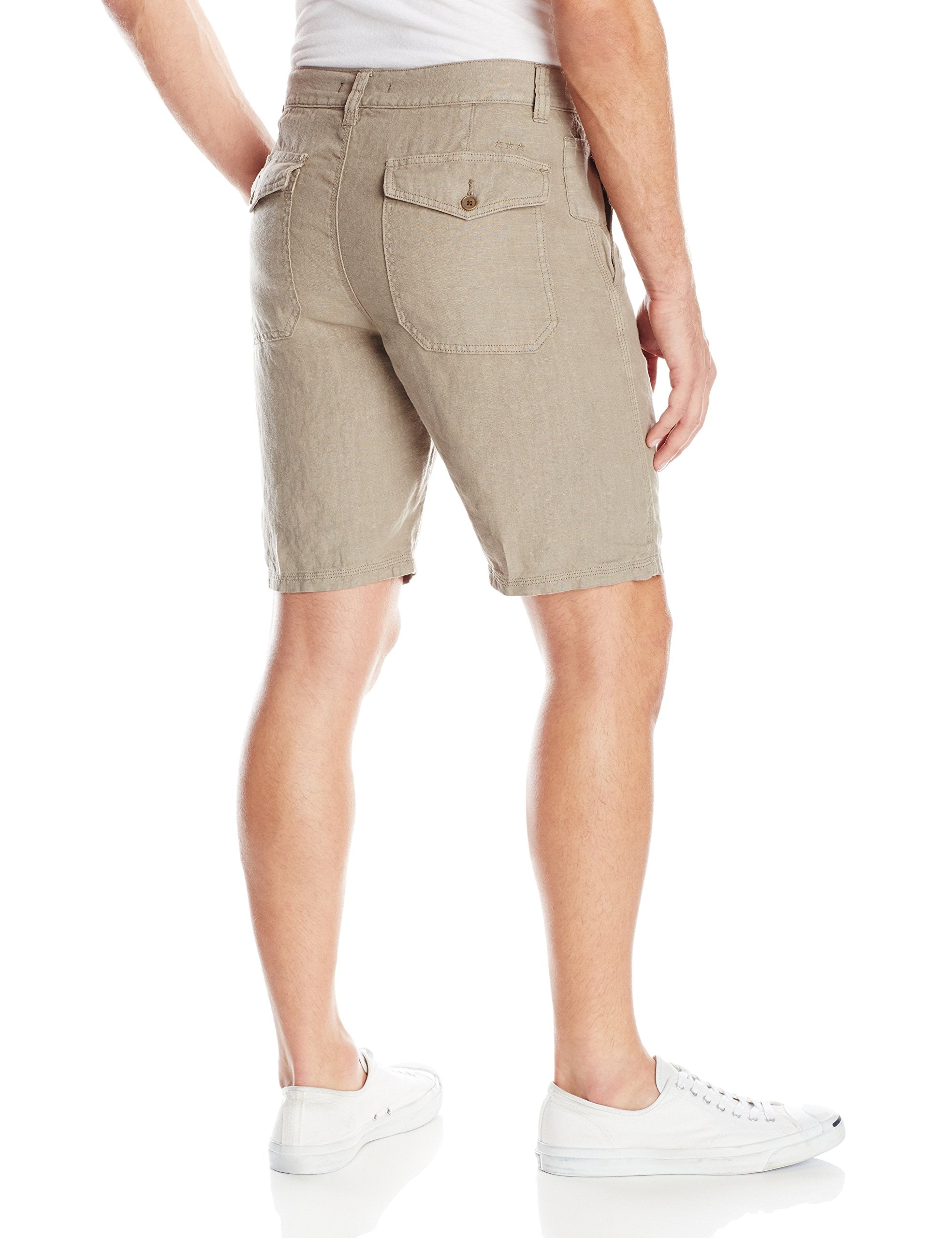 John Varvatos Star U.S.A. Men's Linen Shorts ( Kalamata , 38 ) Kalamata 38 U1