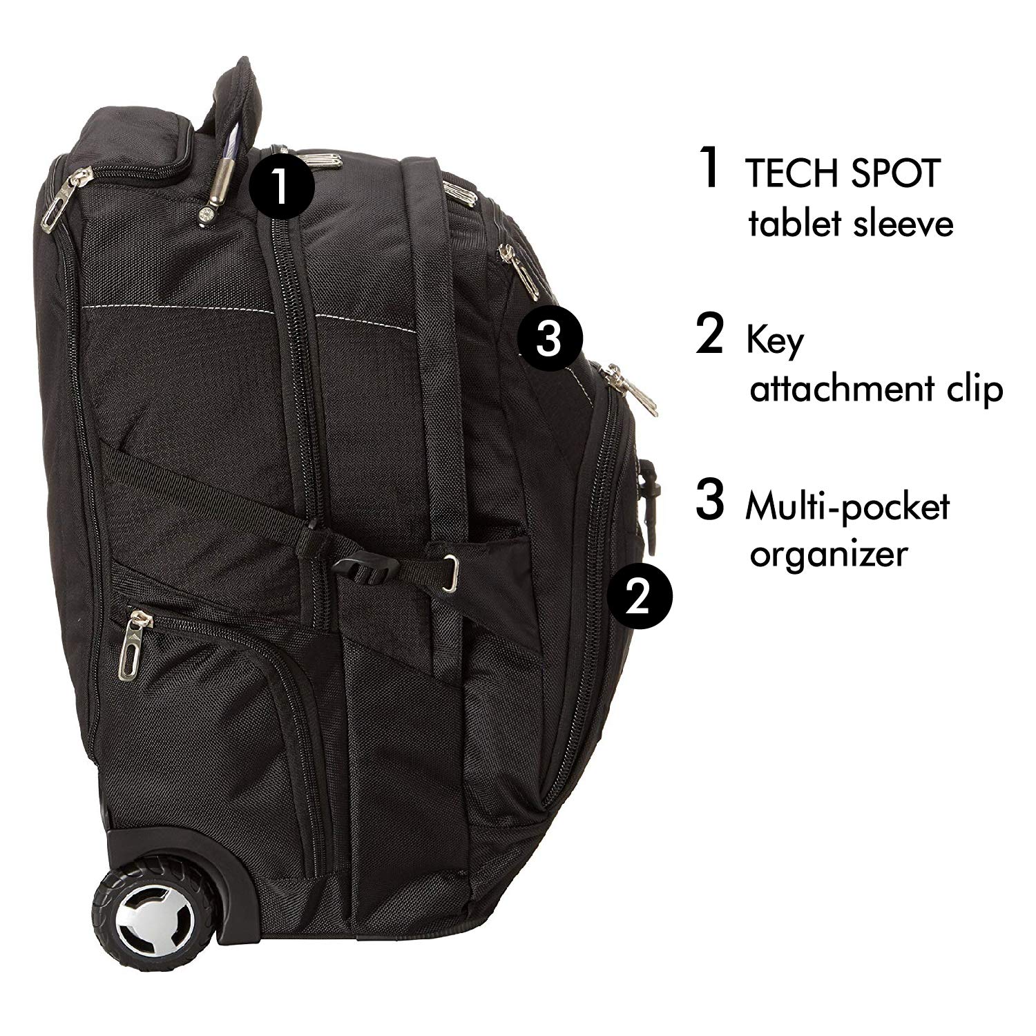 High Sierra Wheeled Backpack ( Black , One size ) Black One Size U2