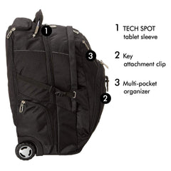 High Sierra Wheeled Backpack ( Black , One size ) Black One Size U2