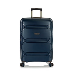 Heys Milos Durable and lightweight luggage, made with Duraflex impact-resistant material, TSA Combination Lock, Dual Spinner Wheels, and Expandable ( Navy , 26-Inch Checked-Medium ) Navy 26 Inch Checked Medium U2