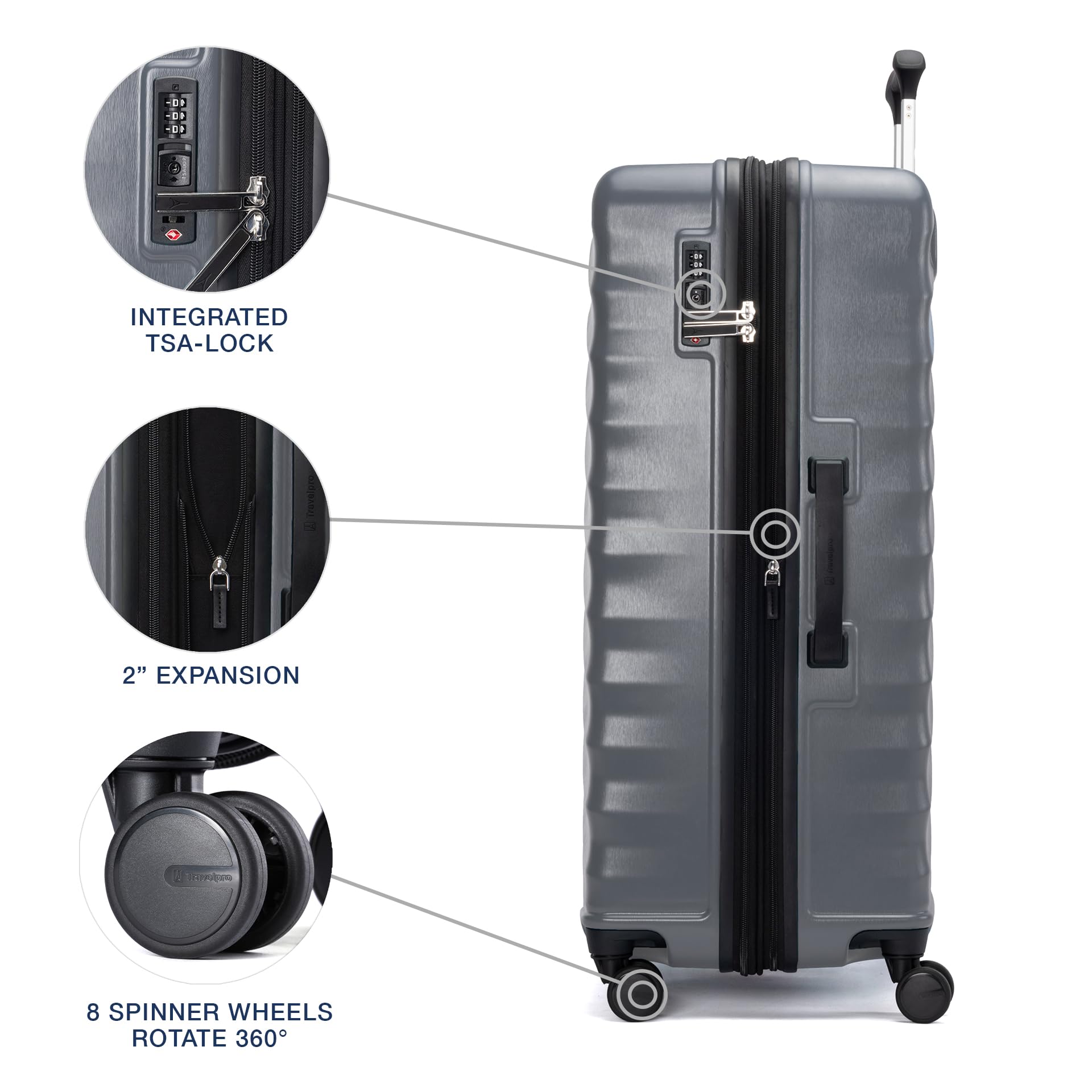 Travelpro Maxlite Air V2 Hardside Expandable Luggage, 8 Spinner Wheels, Lightweight Hard Shell Suitcase, TSA lock ( Shadow Grey , Checked Large 28-Inch ) Shadow Grey Checked Large 28 Inch U3