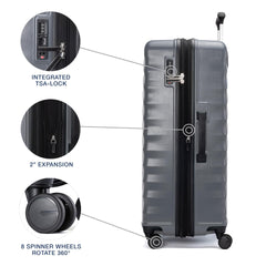 Travelpro Maxlite Air V2 Hardside Expandable Luggage, 8 Spinner Wheels, Lightweight Hard Shell Suitcase, TSA lock ( Shadow Grey , Checked Large 28-Inch ) Shadow Grey Checked Large 28 Inch U1