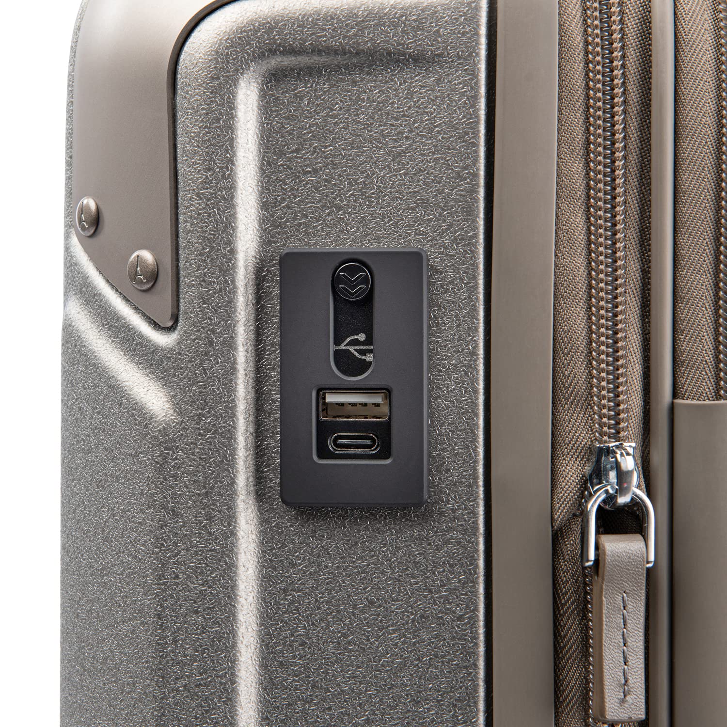 Travelpro Platinum Elite Hardside Expandable Spinner Wheel Luggage TSA Lock Hard Shell Polycarbonate Suitcase ( Metallic Sand , Carry-on 21-Inch ) Metallic Sand Carry On 21 Inch U3
