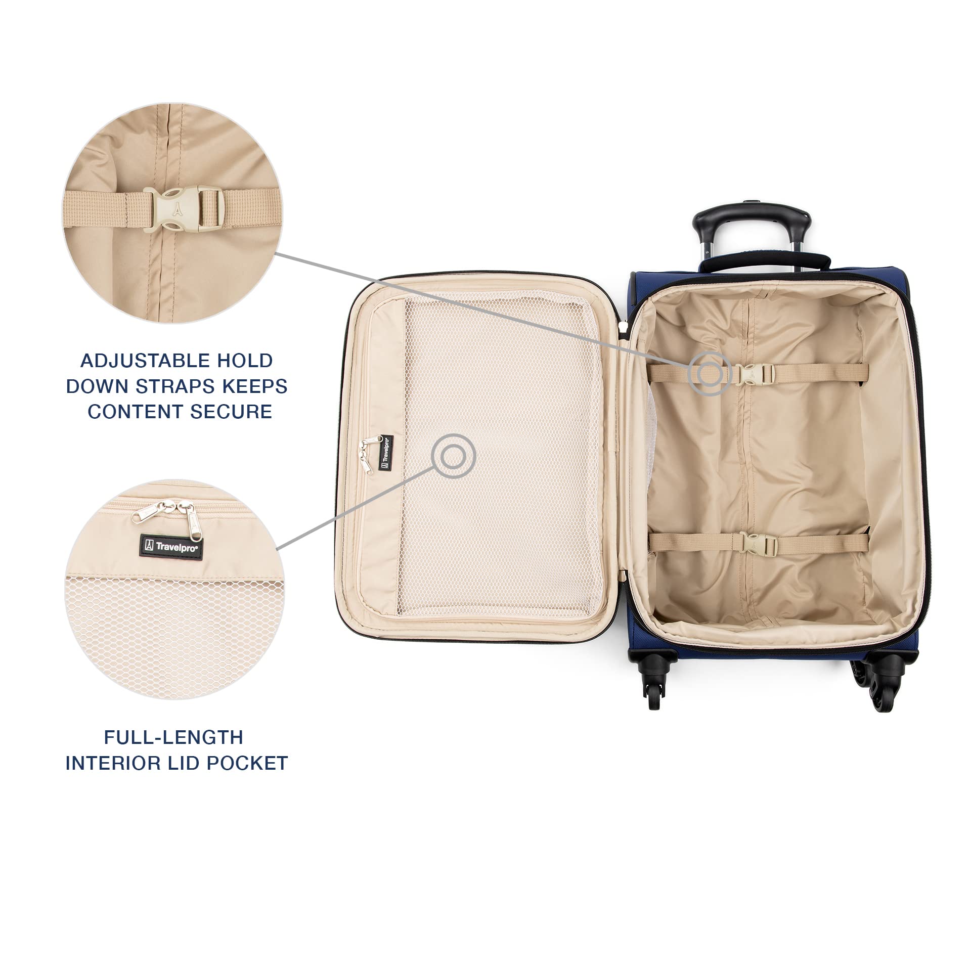 Travelpro Runway Softside Luggage Sets, Carry-on & Convertible Medium to Large Check-in Expandable Luggage, 4 Spinner Wheels, Softside Suitcase, Men and Women ( Blue , Carry-on/Medium-Large Check-in ) Blue Carry On Medium Large Check In U1