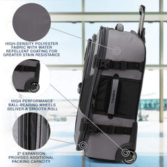 Travelpro Unisex-Adult Bold Softside Expandable Rollaboard Upright Luggage ( Grey/Black , Checked-Medium 25-Inch ) Grey/Black Checked Medium 25 Inch U7