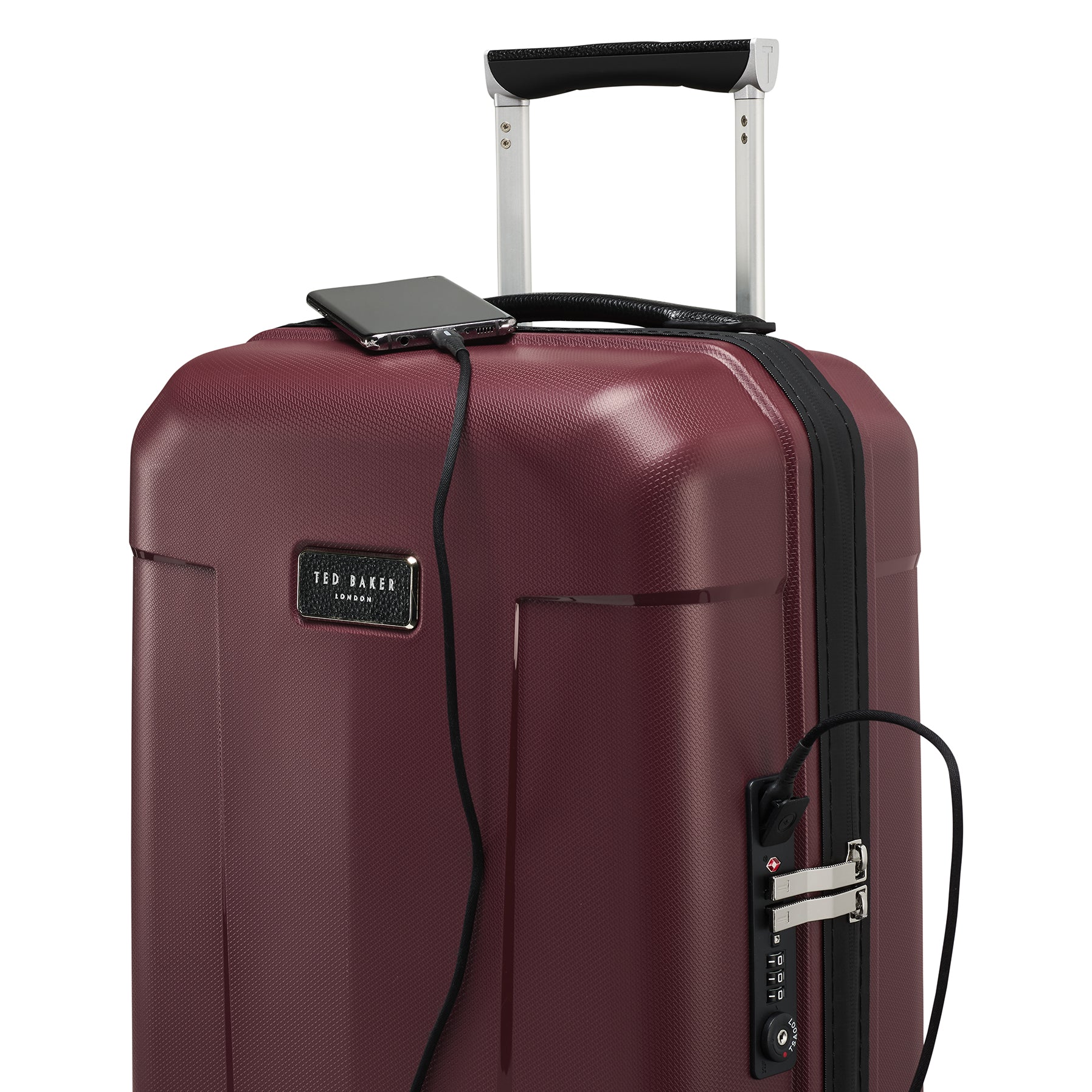 Ted Baker Flying Colours Hardside Trolley 4 Wheel Spinner, TSA Lock, Lightweight Suitcase, Men and Women ( Damson Berry , 20-Inch Carry-On ) Damson Berry 20 Inch Carry On U1
