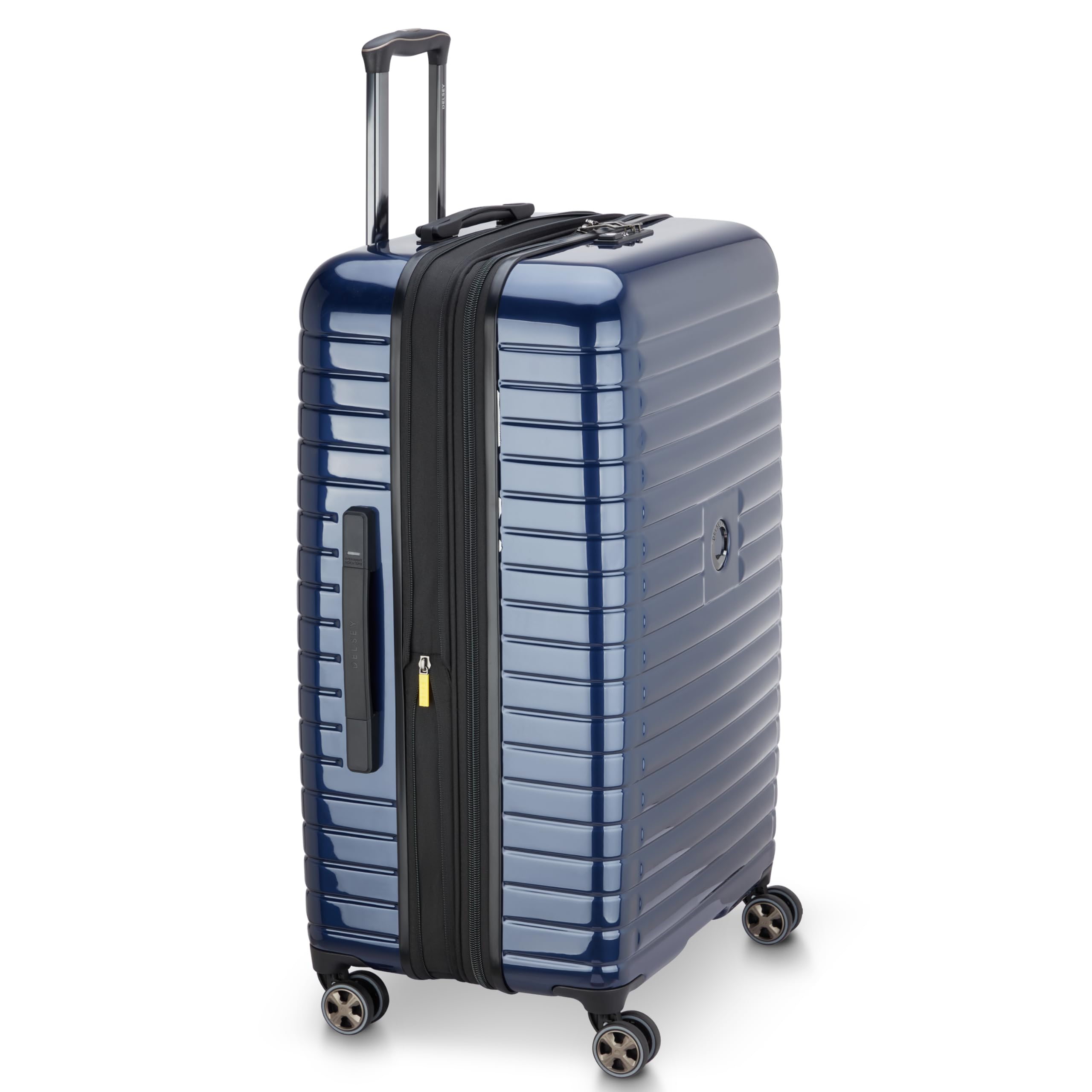 DELSEY PARIS Cruise 3.0 Hardside Expandable Luggage with Spinner Wheels, Checked-Large 28 Inch ( Deep Sea Navy , Checked-Large 28 Inch ) Deep Sea Navy Checked Large 28 Inch U1