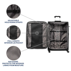 Travelpro Tourlite Softside 29" Expandable Luggage with 4 Spinner Wheels, Lightweight Suitcase, Checked Large ( Black , Checked-Large 29-Inch ) Black Checked Large 29 Inch U16