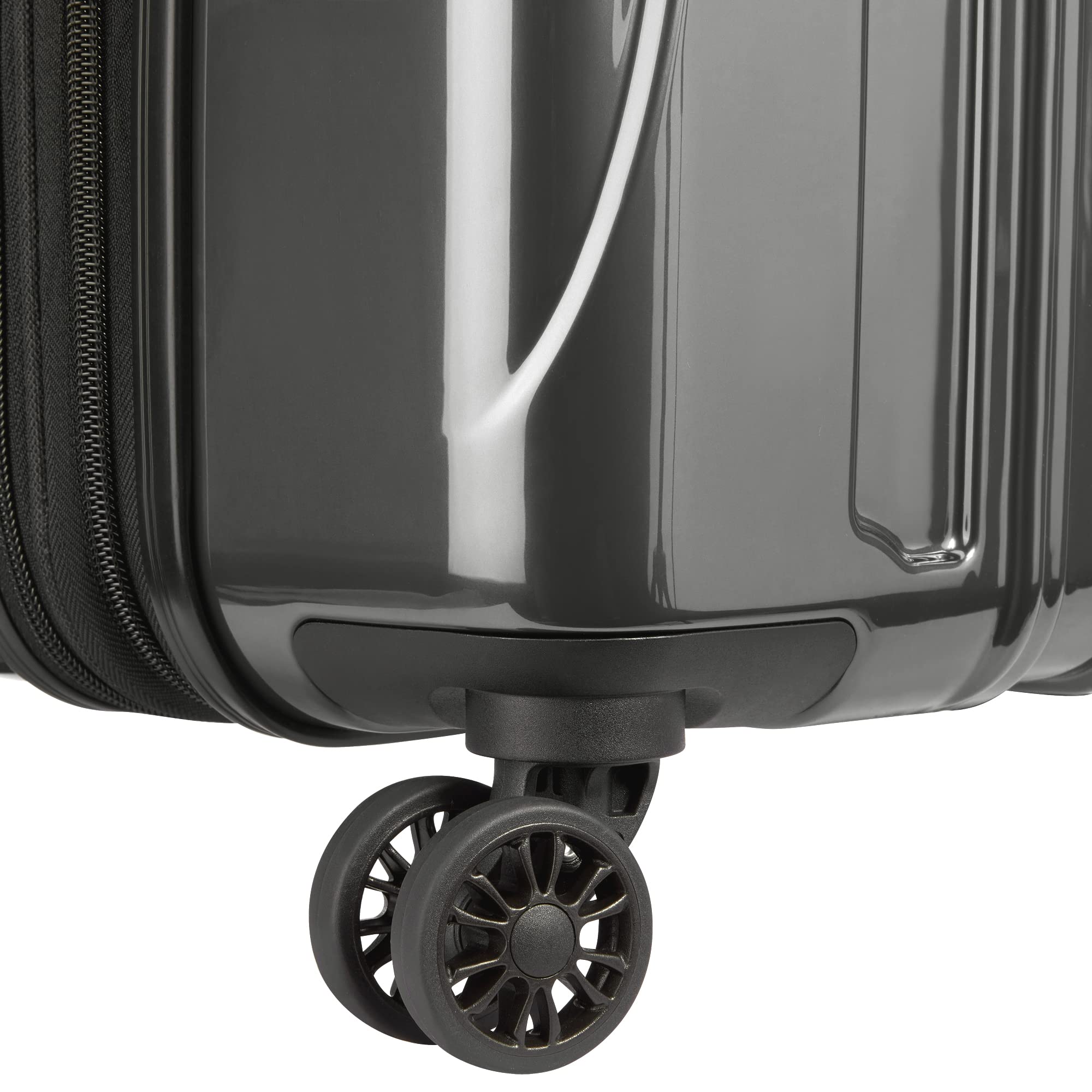 DELSEY PARIS Helium Aero Hardside Expandable Luggage with Spinner Wheels ( Brushed Charcoal , Checked-Medium 24 Inch ) Brushed Charcoal Checked Medium 24 Inch U4