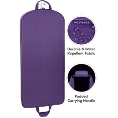 WallyBags 52" Deluxe Travel Garment Bag ( Purple , 52-inch ) Purple 52 Inch U1