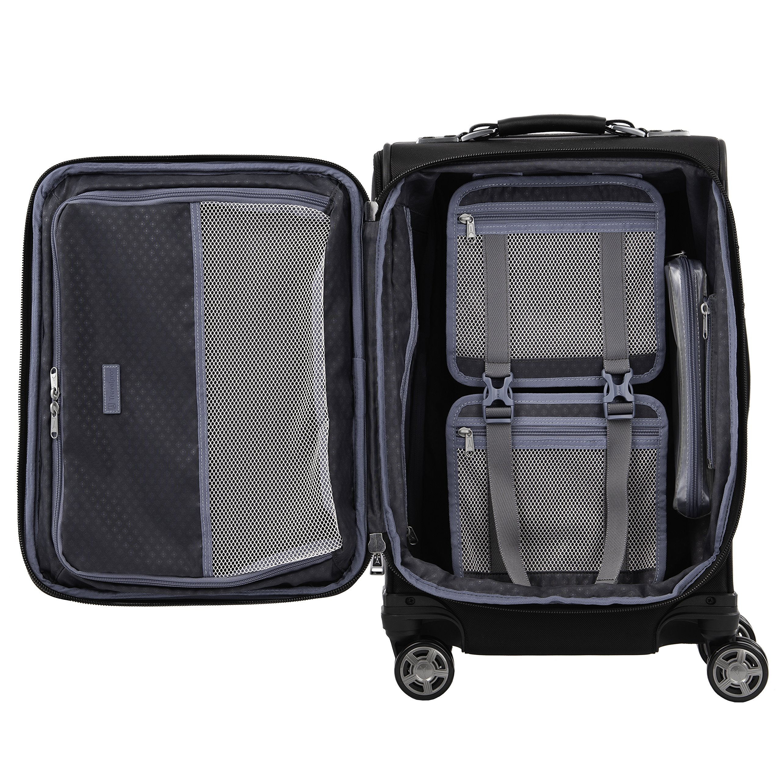 Travelpro Platinum Elite Softside Expandable Luggage, 8 Wheel Spinner Suitcase, USB Port, Fits up to 15" Laptop, Men and Women, Business Plus ( Shadow Black , Carry-On 20-Inch ) Shadow Black Carry On 20 Inch U4