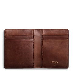 Bosca Men's Wallet, Dolce Leather Front Pocket Bifold Wallet with Magnetic Clip ( Dark Brown , One Size ) Dark Brown One Size U3