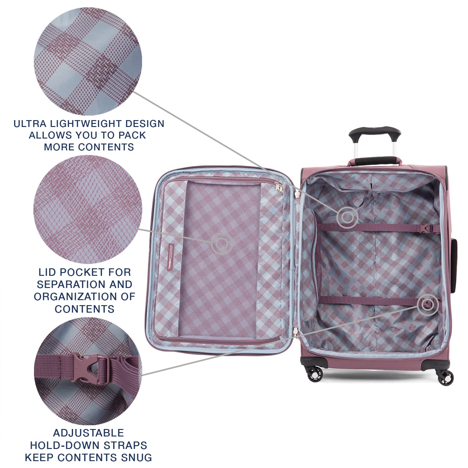 Travelpro Maxlite 5 Softside Expandable Luggage with 4 Spinner Wheels, Lightweight Suitcase, Men and Women U3