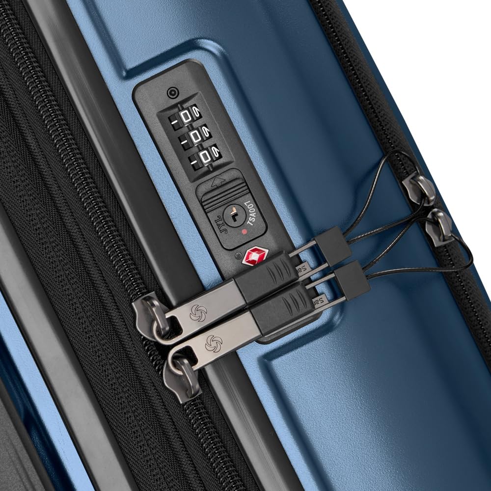 Samsonite Octiv Hardside Spinner ( Blue Denim , Front Pocket Carry-On 21 inch ) Blue Denim Front Pocket Carry On 21 Inch U8