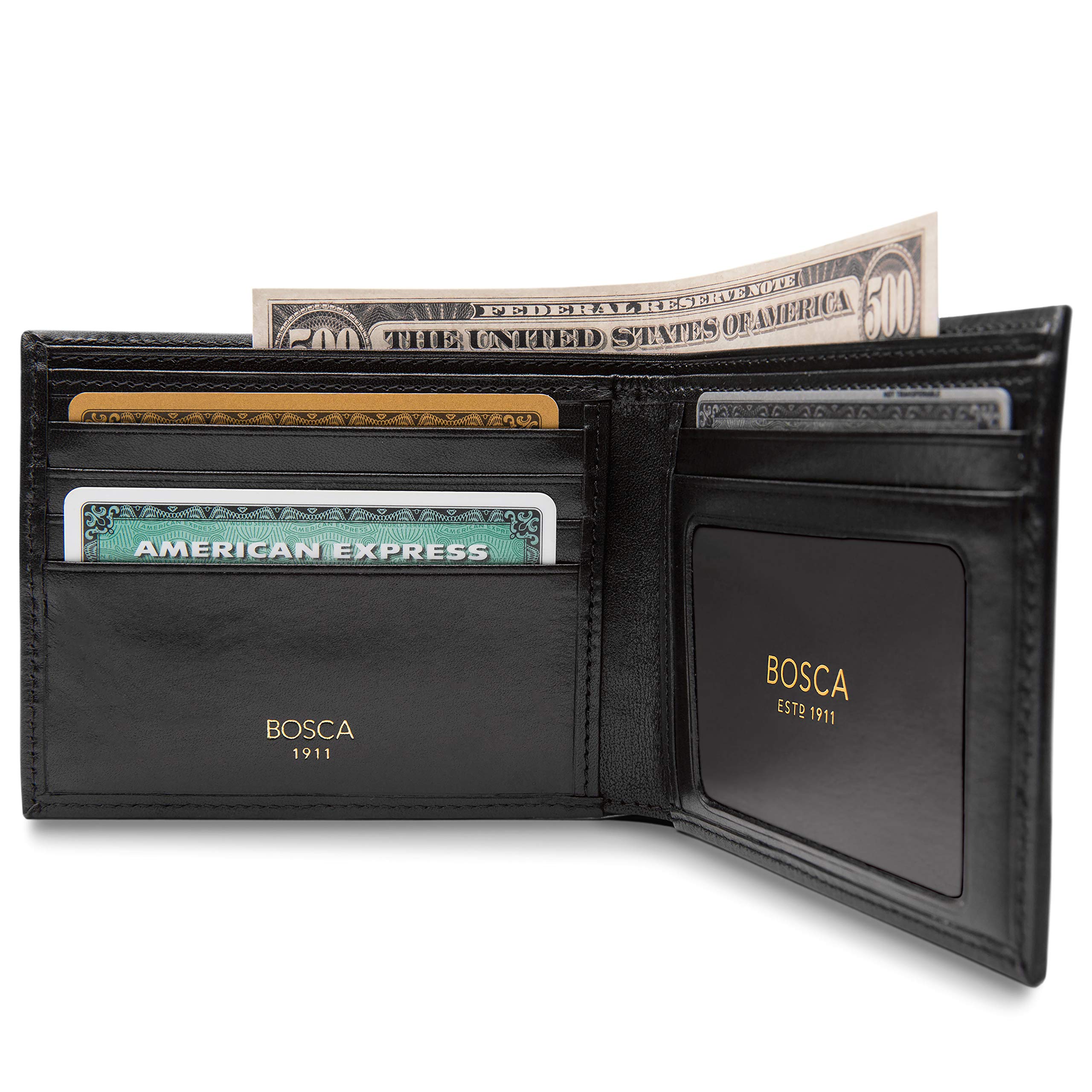 Bosca Men's Executive Wallet in Old Leather - RFID ( Black , 3 1/2" x 4.625" x 1/2" ) Black 3 1 2 X 4 625 X 1 2 U1