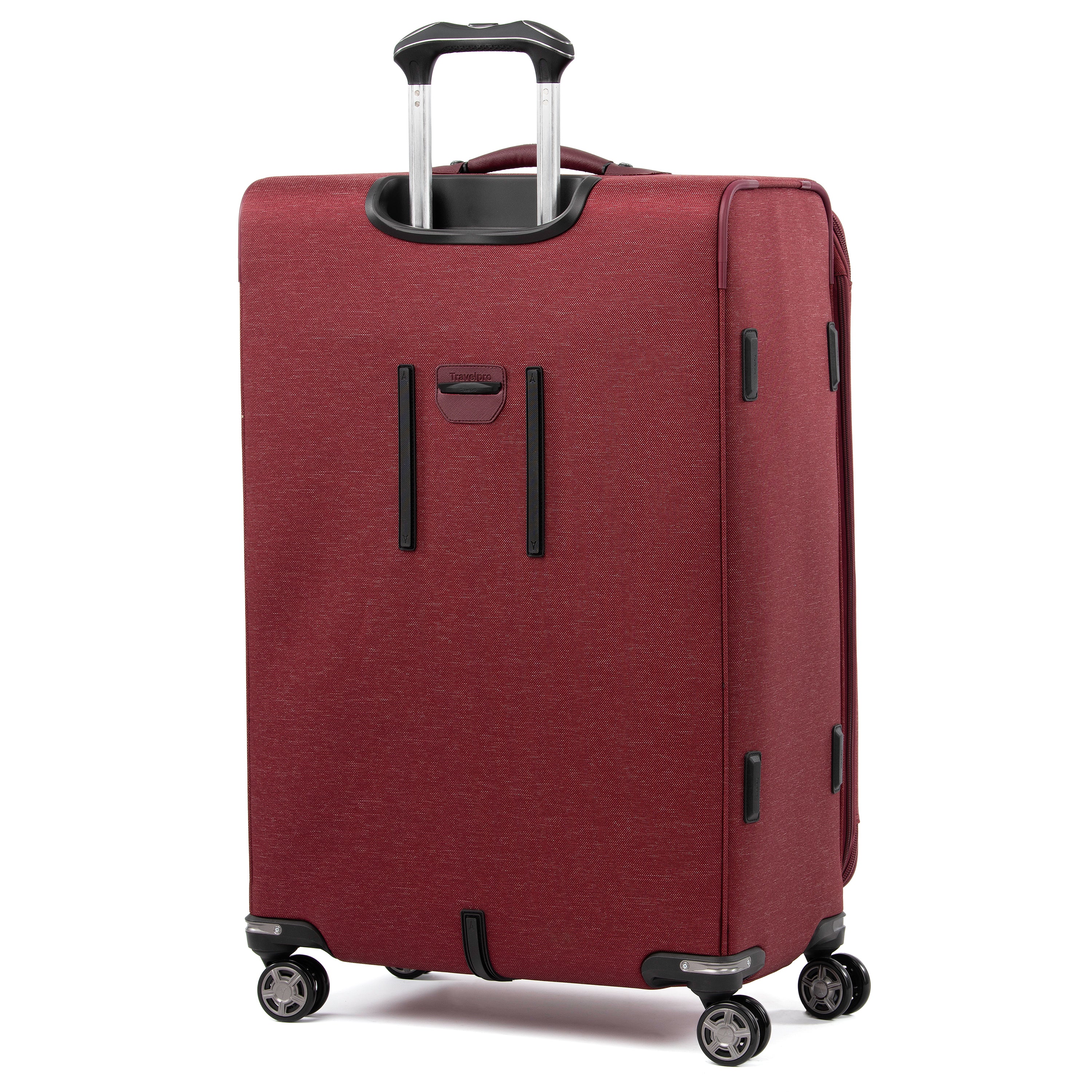 Travelpro Platinum Elite Softside Expandable Luggage, 8 Wheel Spinner Suitcase, USB Port, Suiter, Men and Women Bordeaux Checked Large 29 Inch U4
