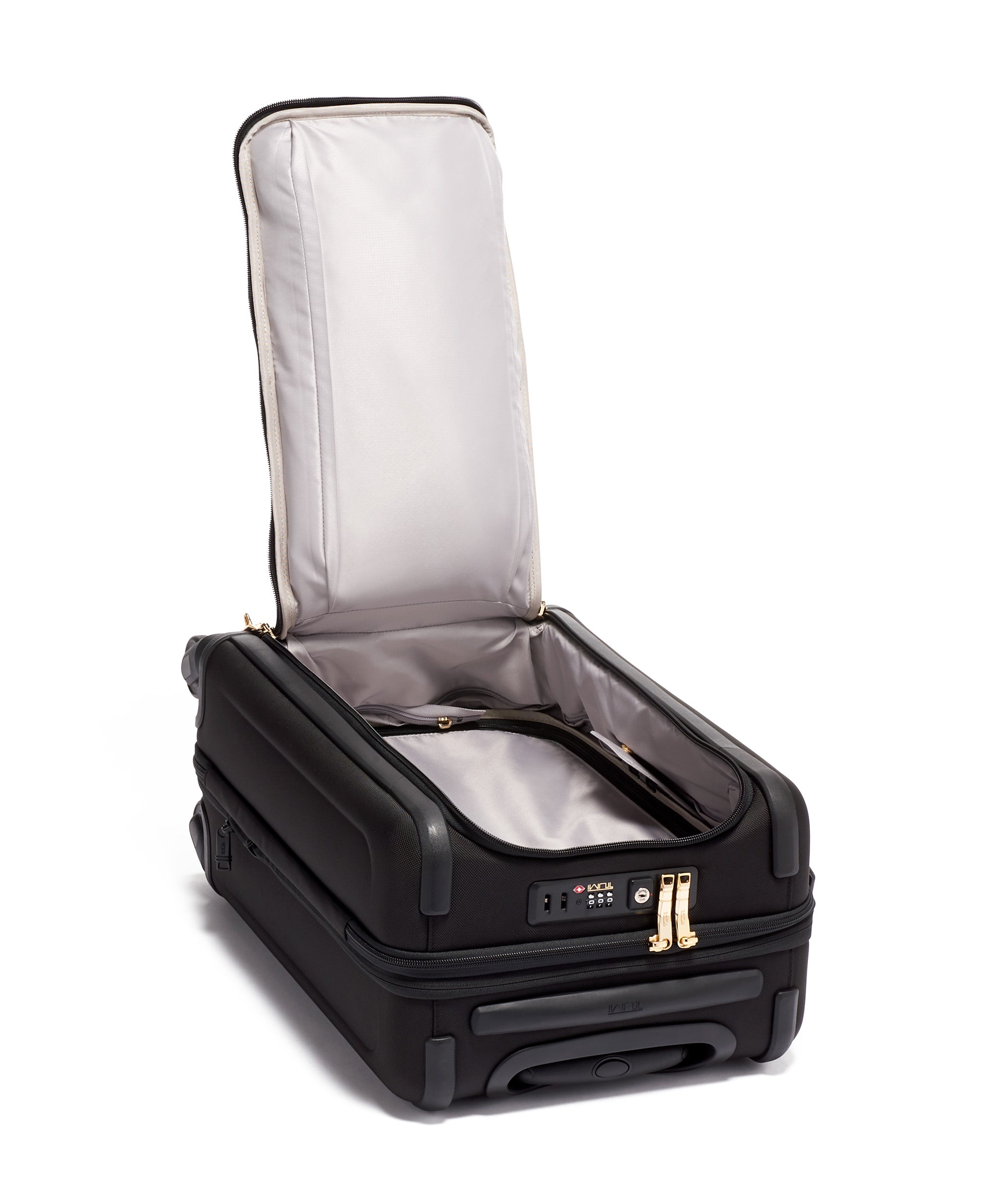 Alpha 3 International Dual Access 4 Wheel Carry On ( Black/Gold , One Size ) Black/Gold One Size U1