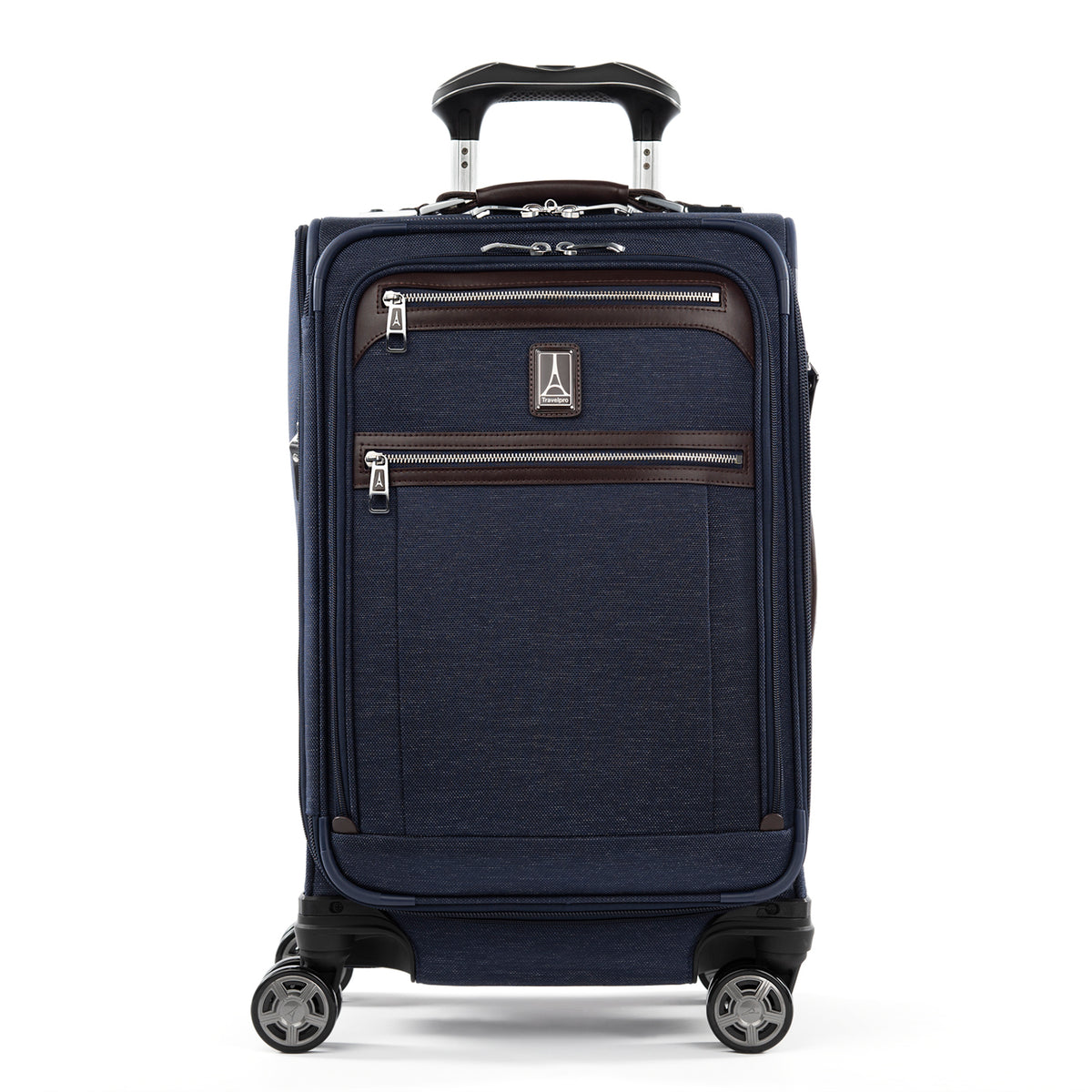 Travelpro Platinum Elite Softside Expandable Luggage, 8 Wheel Spinner Suitcase, USB Port, Suiter, Men and Women True Navy Carry On 21 Inch U5