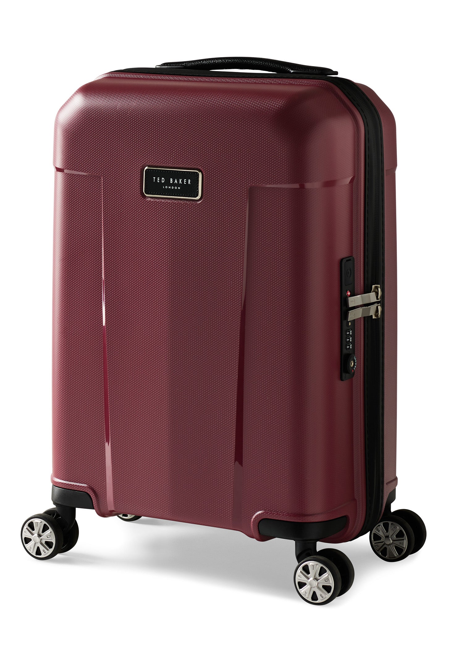 Ted Baker Flying Colours Hardside Trolley 4 Wheel Spinner, TSA Lock, Lightweight Suitcase, Men and Women ( Damson Berry , 20-Inch Carry-On ) Damson Berry 20 Inch Carry On U1