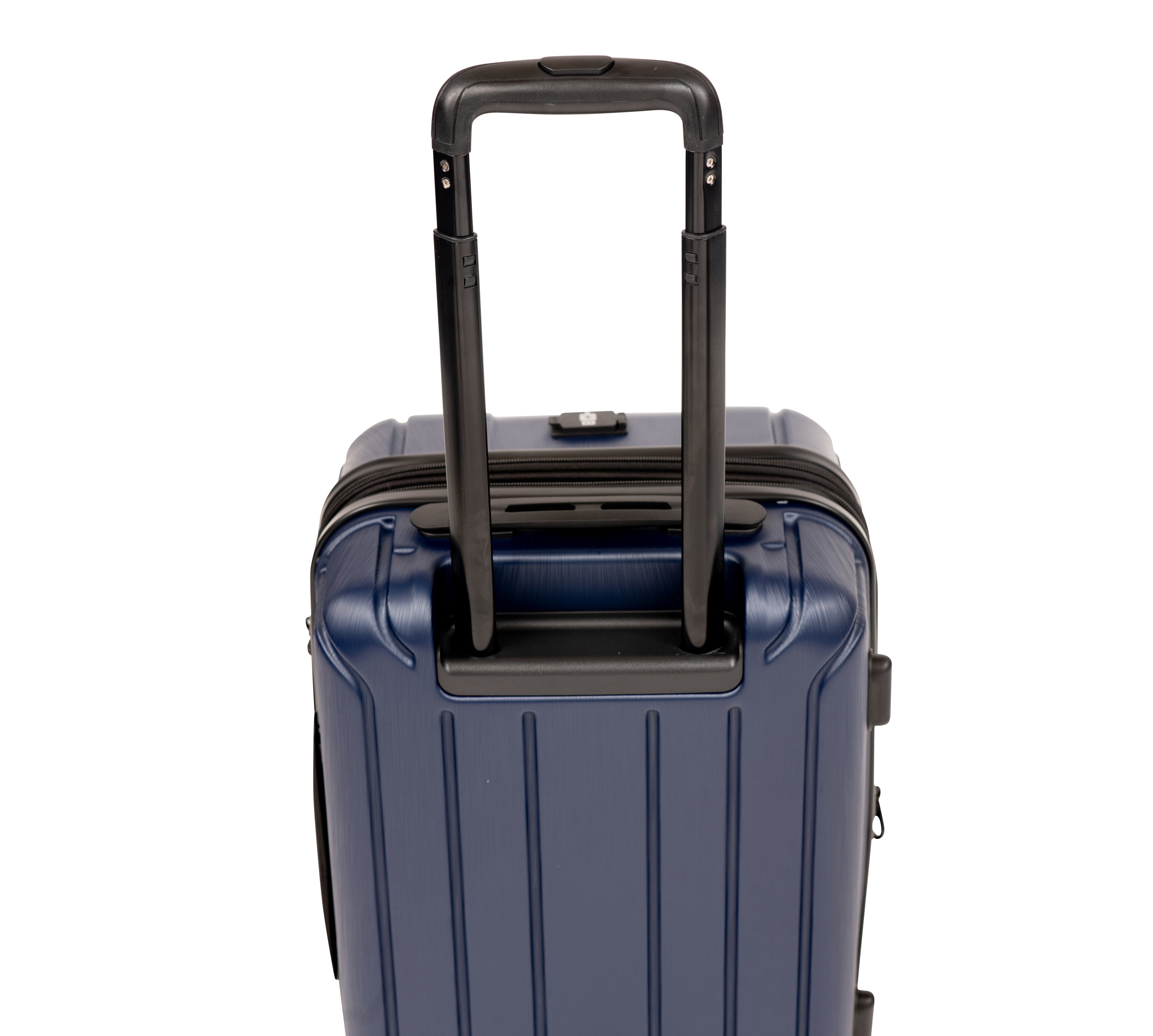 NONSTOP NEW YORK Luggage Expandable Spinner Wheels hard side shell Travel Suitcase Lightweight, TSA Lock, Double USB Port ( Navy , Checked-Medium 24-Inch ) Navy Checked Medium 24 Inch U8