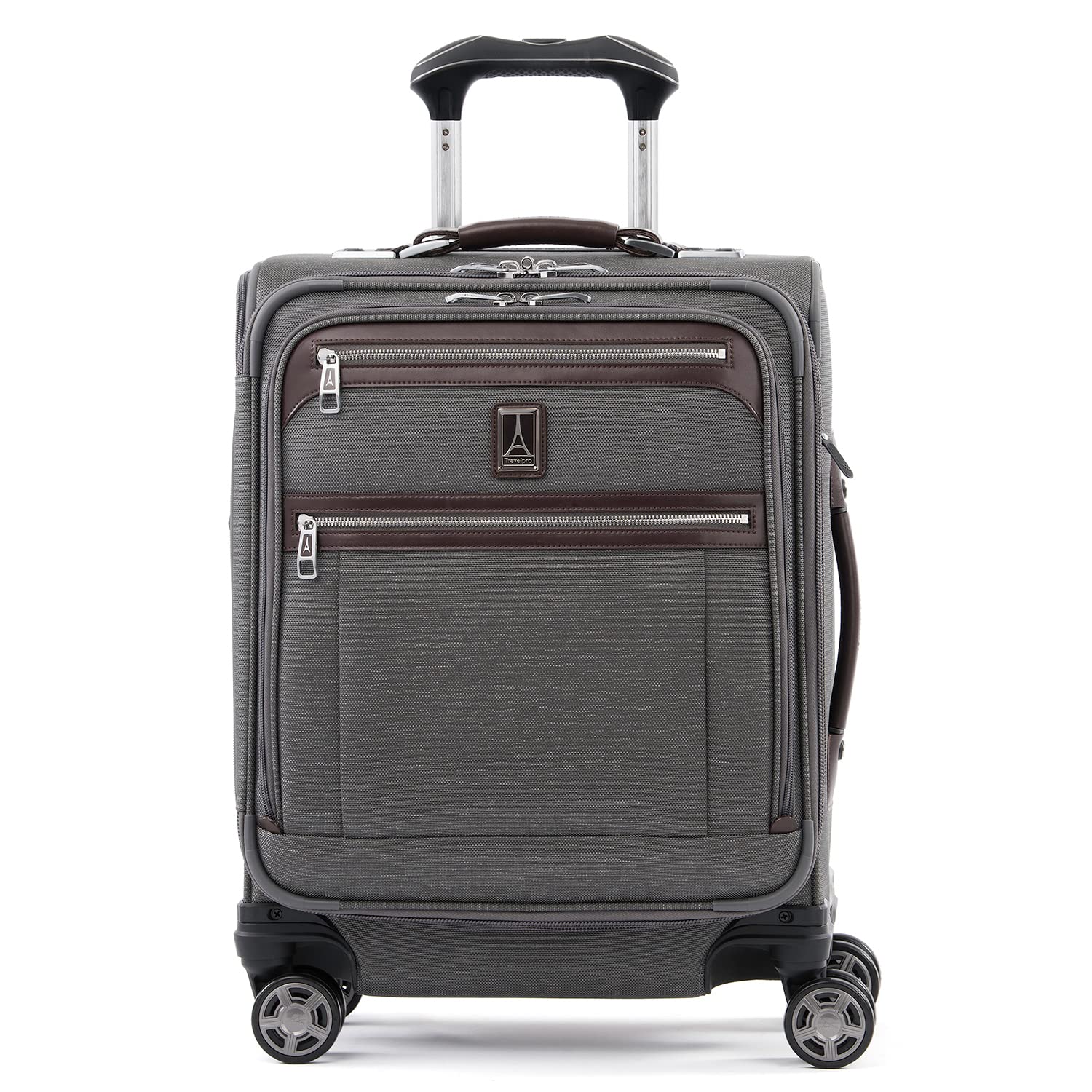 Travelpro Platinum Elite Softside Expandable Checked Luggage, 8 Wheel Spinner Large Suitcase, TSA Lock, Men and Women ( Vintage Grey , International Carry-on 19-Inch ) Vintage Grey International Carry On 19 Inch U5